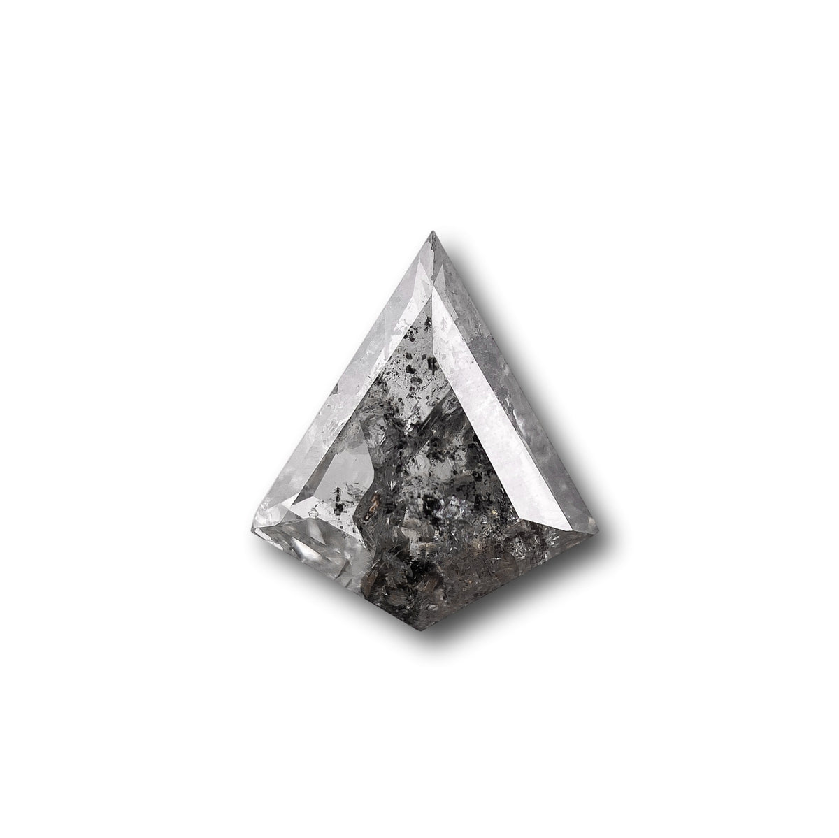 0.75ct | Salt &amp; Pepper Kite Shape Step Cut Diamond - Modern Rustic Diamond