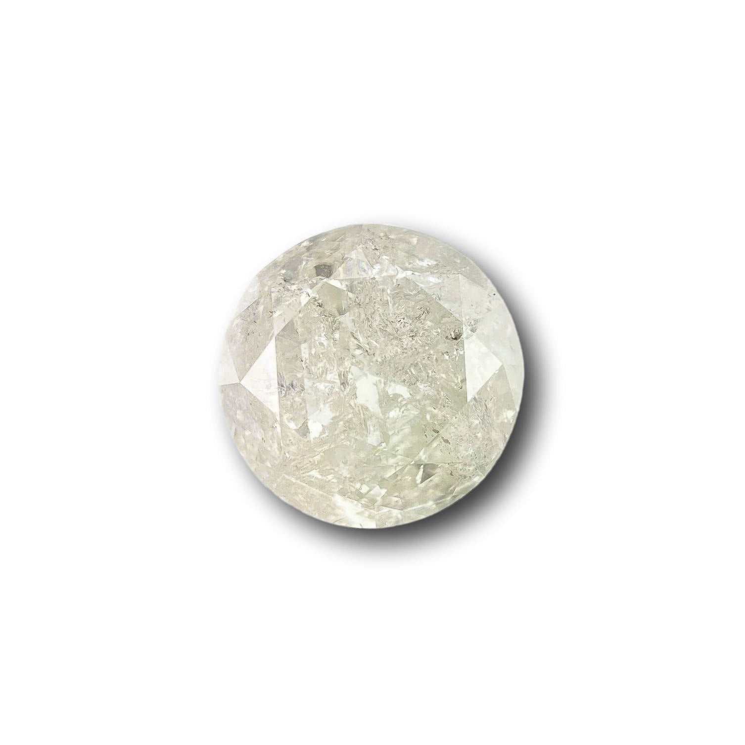 1.54ct | Salt & Pepper Round Shape Brilliant Cut Diamond - Modern Rustic Diamond