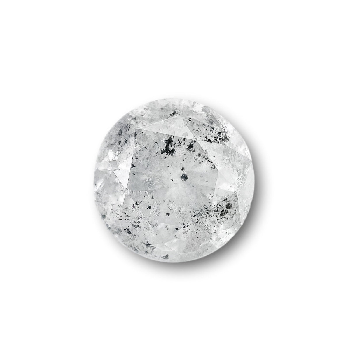 1.90ct | Salt &amp; Pepper Round Shape Brilliant Cut Diamond - Modern Rustic Diamond