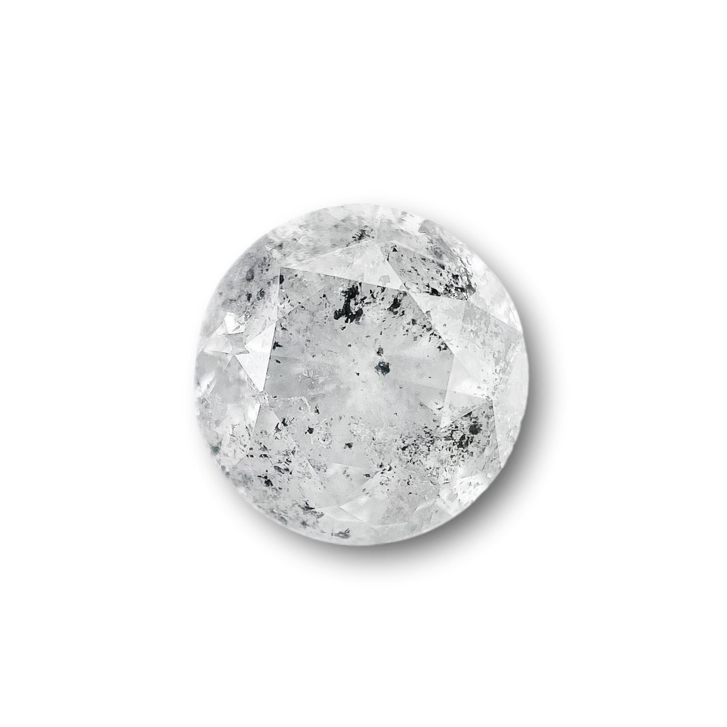 1.90ct | Salt & Pepper Round Shape Brilliant Cut Diamond - Modern Rustic Diamond