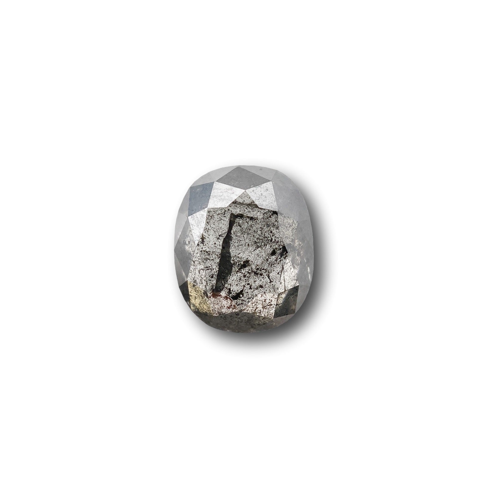1.28ct | Salt & Pepper Cushion Shape Rose Cut Diamond - Modern Rustic Diamond