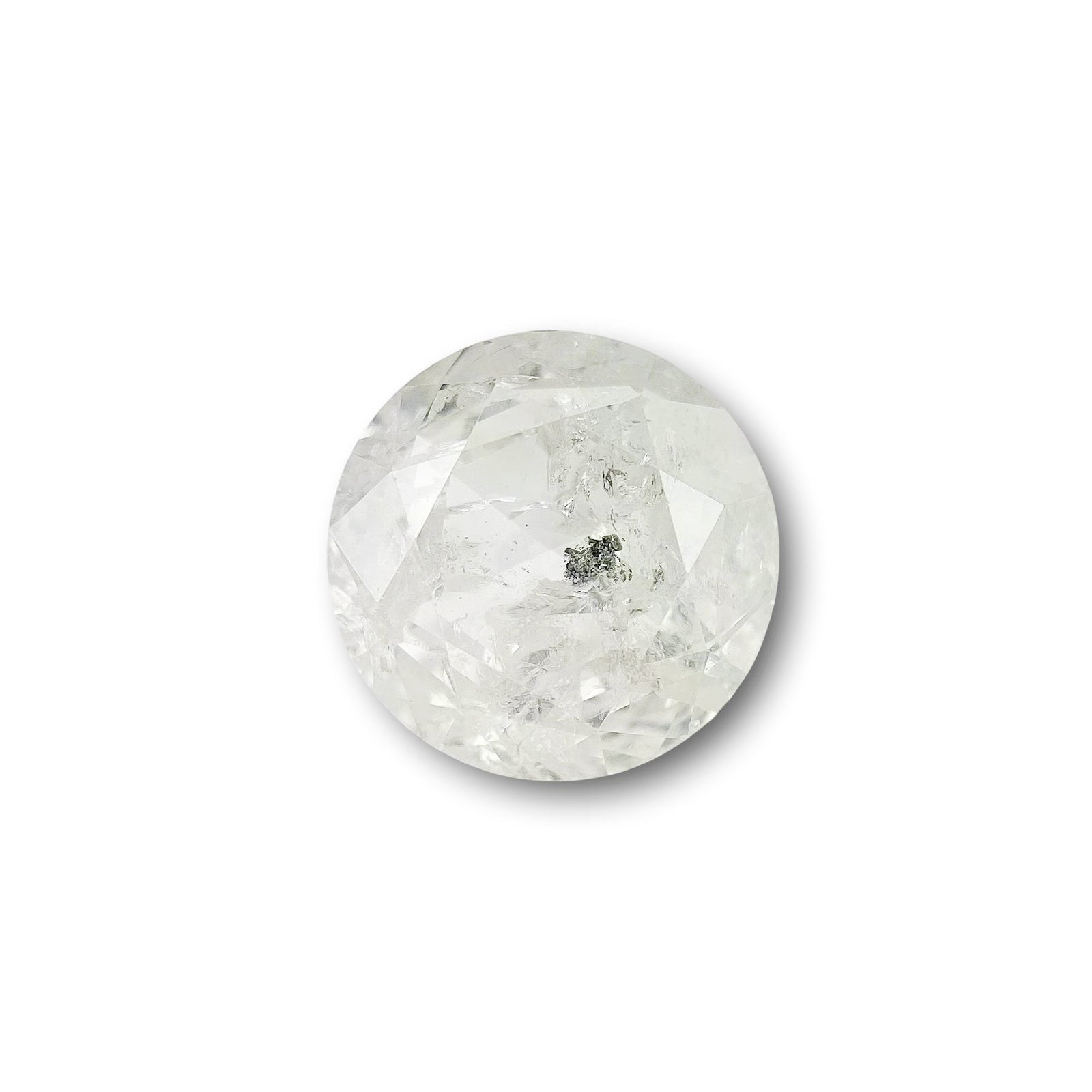 1.63ct | Salt & Pepper Round Shape Brilliant Cut Diamond - Modern Rustic Diamond