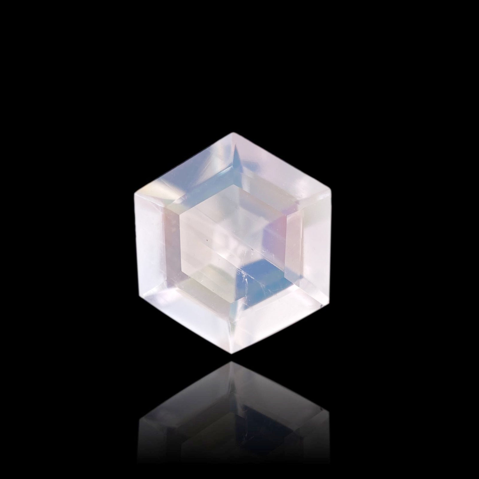 1.39ct |  Hexagon Shape Step Cut Moonstone - Modern Rustic Diamond