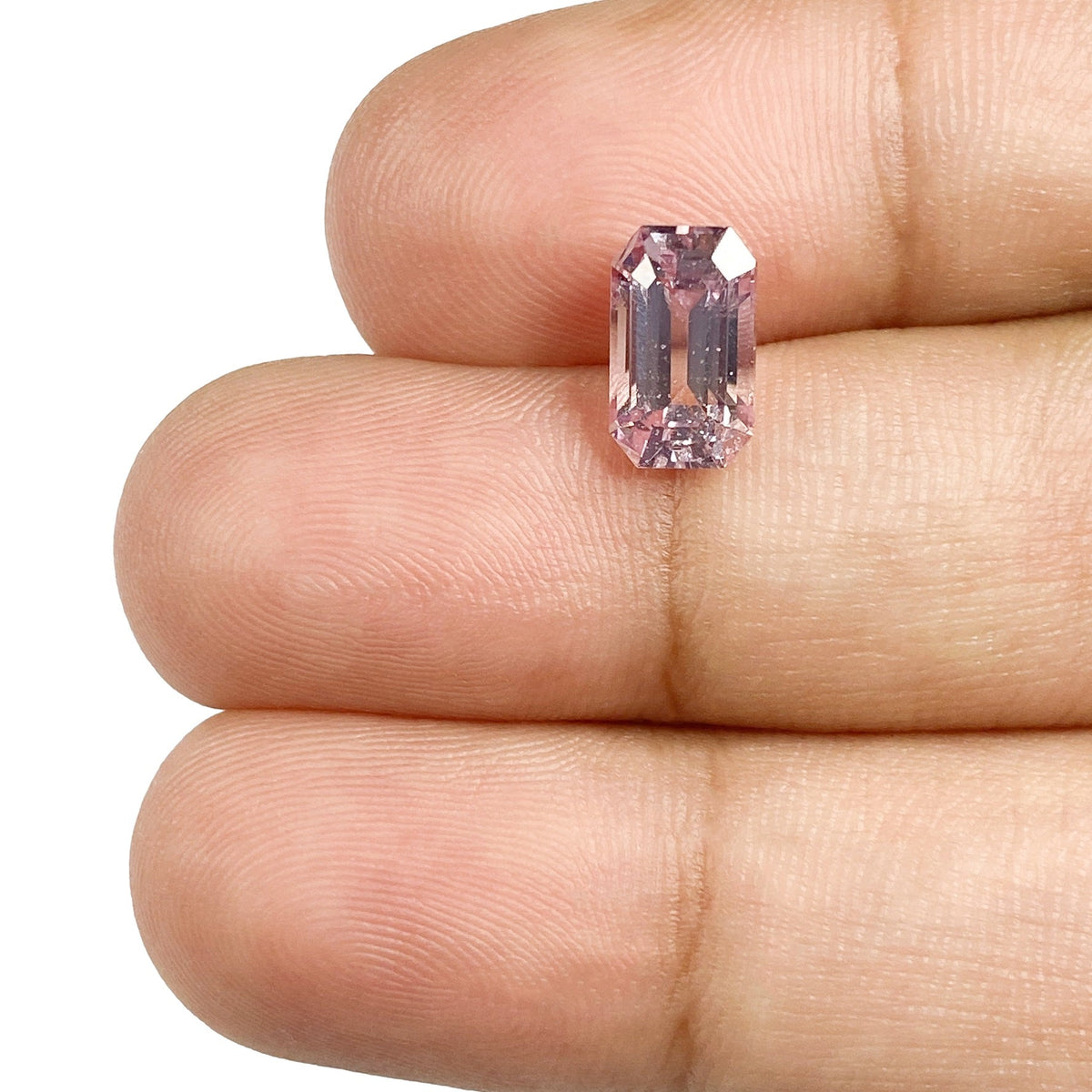 1.85ct | Emerald Cut Light Pink Sapphire-Modern Rustic Diamond