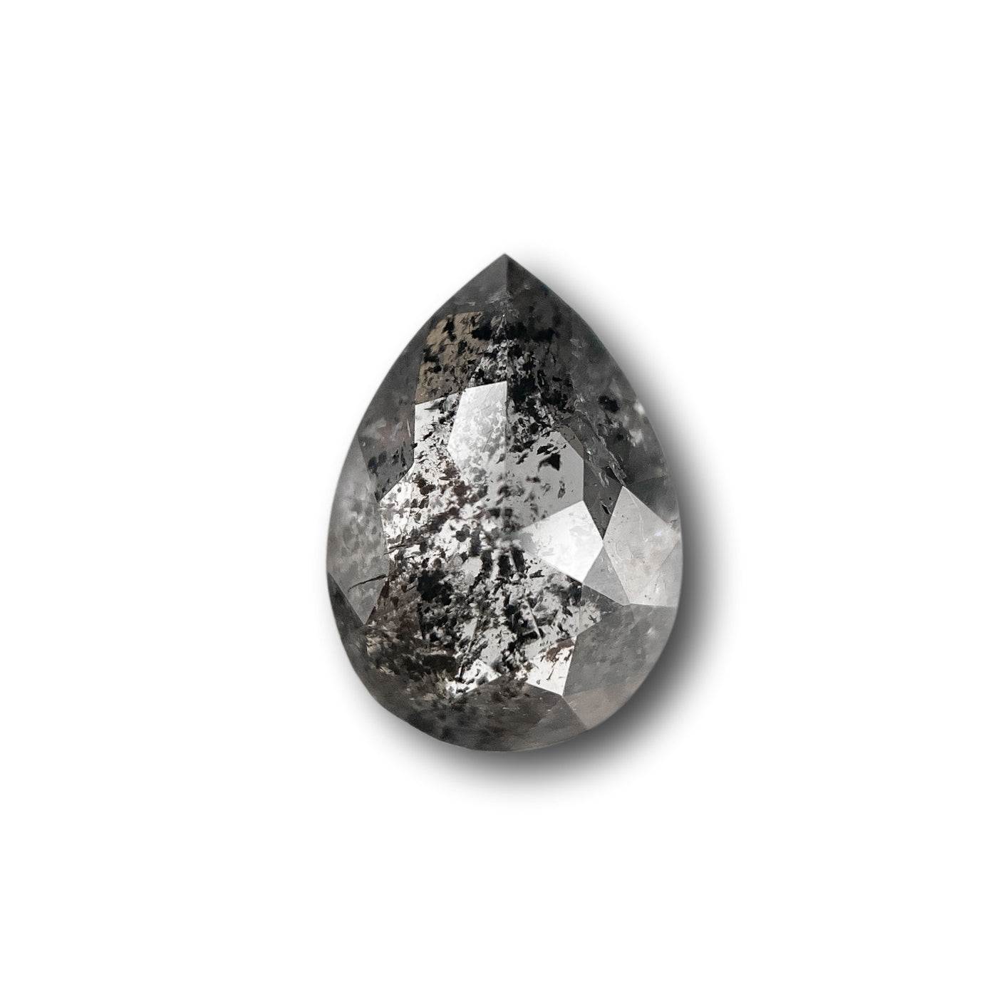 1.09ct | Salt & Pepper Pear Shape Rose Cut Diamond - Modern Rustic Diamond