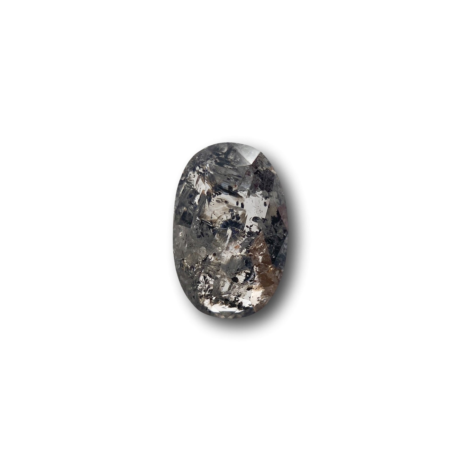 1.01ct | Salt & Pepper Oval Shape Rose Cut Diamond - Modern Rustic Diamond
