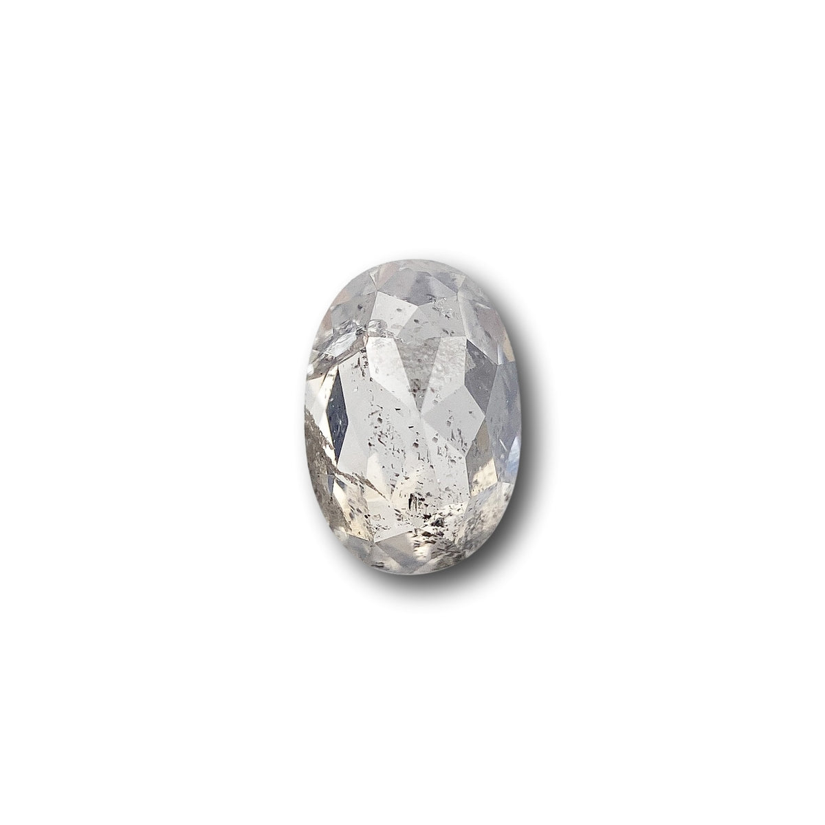 1.12ct | Salt &amp; Pepper Oval Shape Rose Cut Diamond - Modern Rustic Diamond