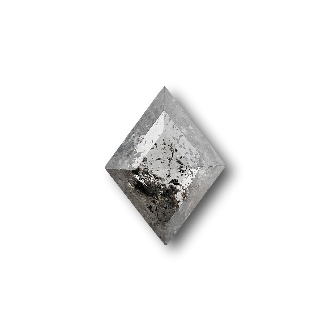 0.73ct | Salt & Pepper Lozenge Shape Rose Cut Diamond - Modern Rustic Diamond