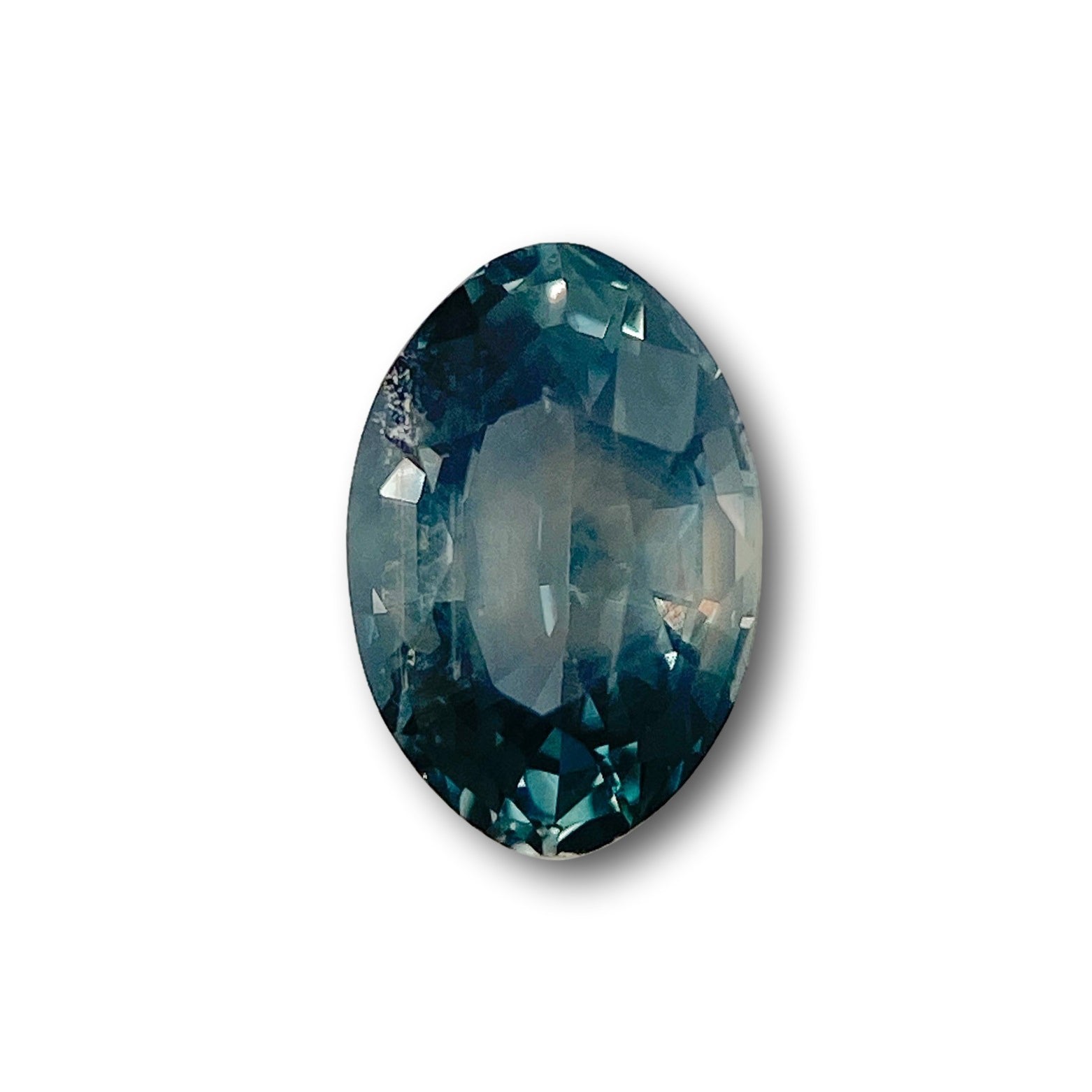 1.86ct | Brilliant Cut Moval Shape Green Montana Sapphire-Modern Rustic Diamond