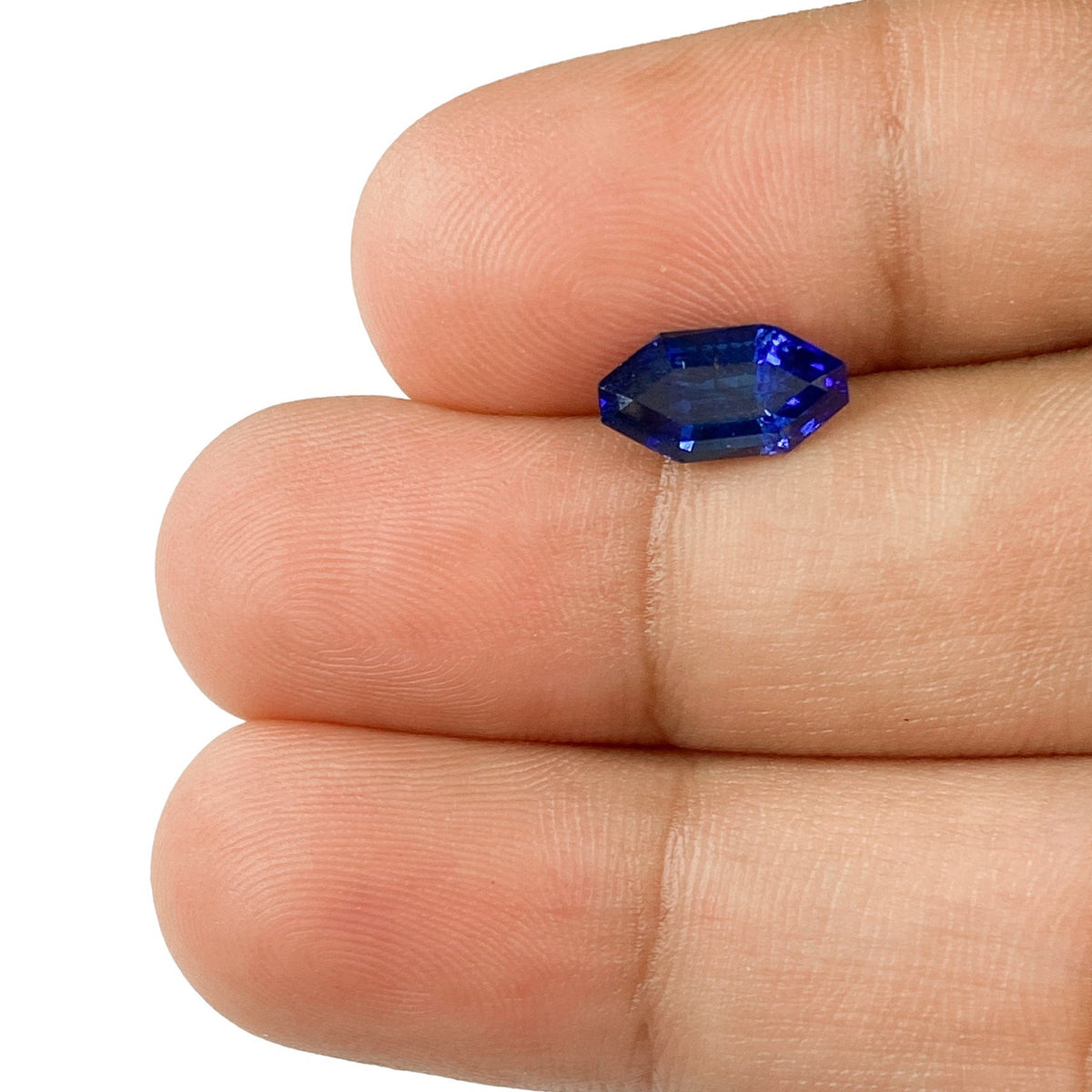1.86ct | Step Cut Octagon Shape Blue Sapphire-Modern Rustic Diamond
