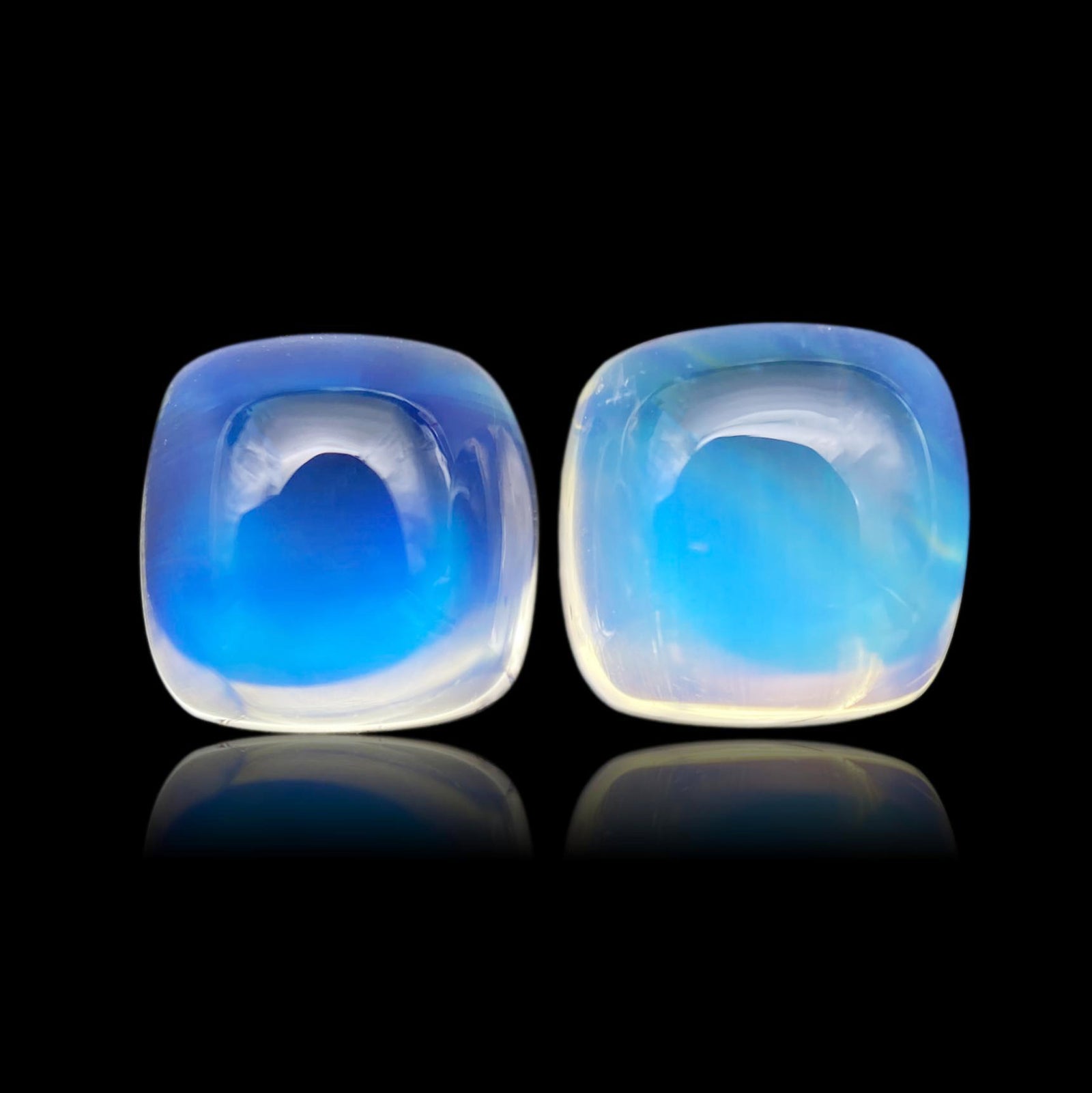 7.32cttw | Blue Cushion Shape  Diamond Matched Pair - Modern Rustic Diamond