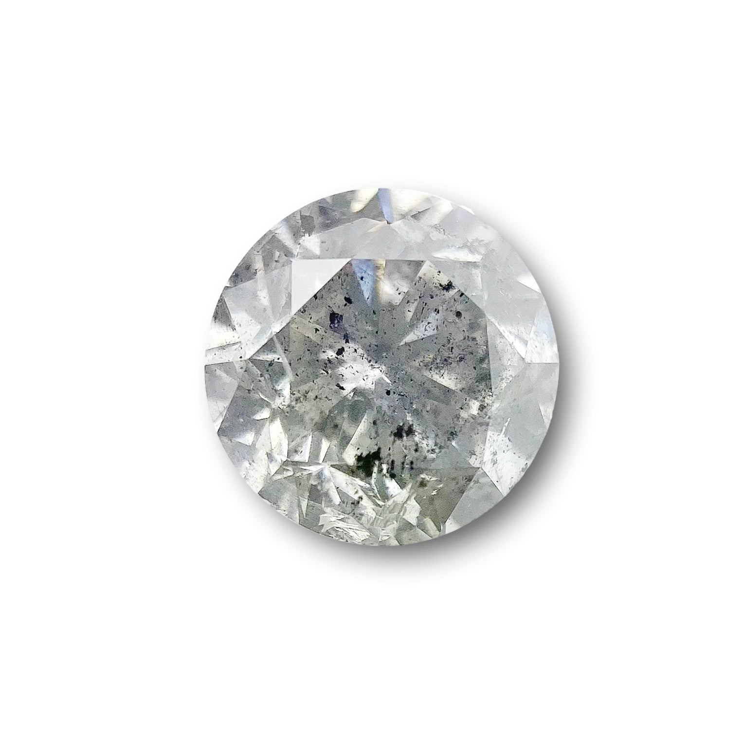 1.54ct | Salt & Pepper Round Shape Brilliant Cut Diamond - Modern Rustic Diamond
