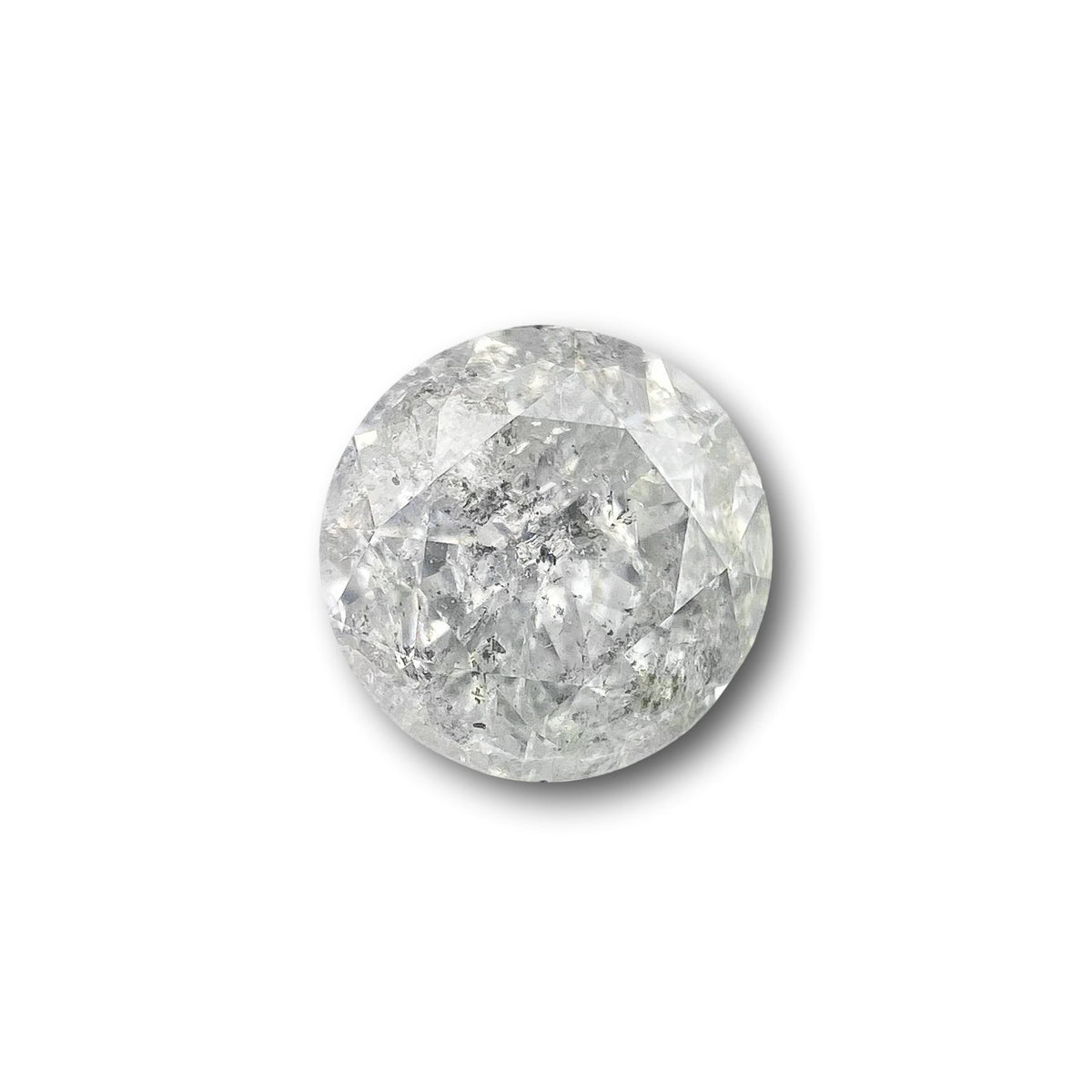1.00ct | Salt &amp; Pepper Round Shape Brilliant Cut Diamond - Modern Rustic Diamond