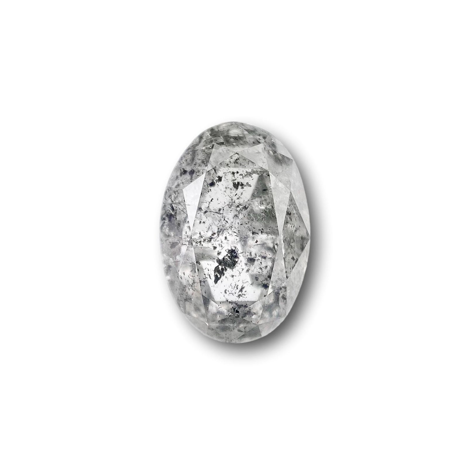 1.39ct | Salt & Pepper Oval Shape Rose Cut Diamond - Modern Rustic Diamond