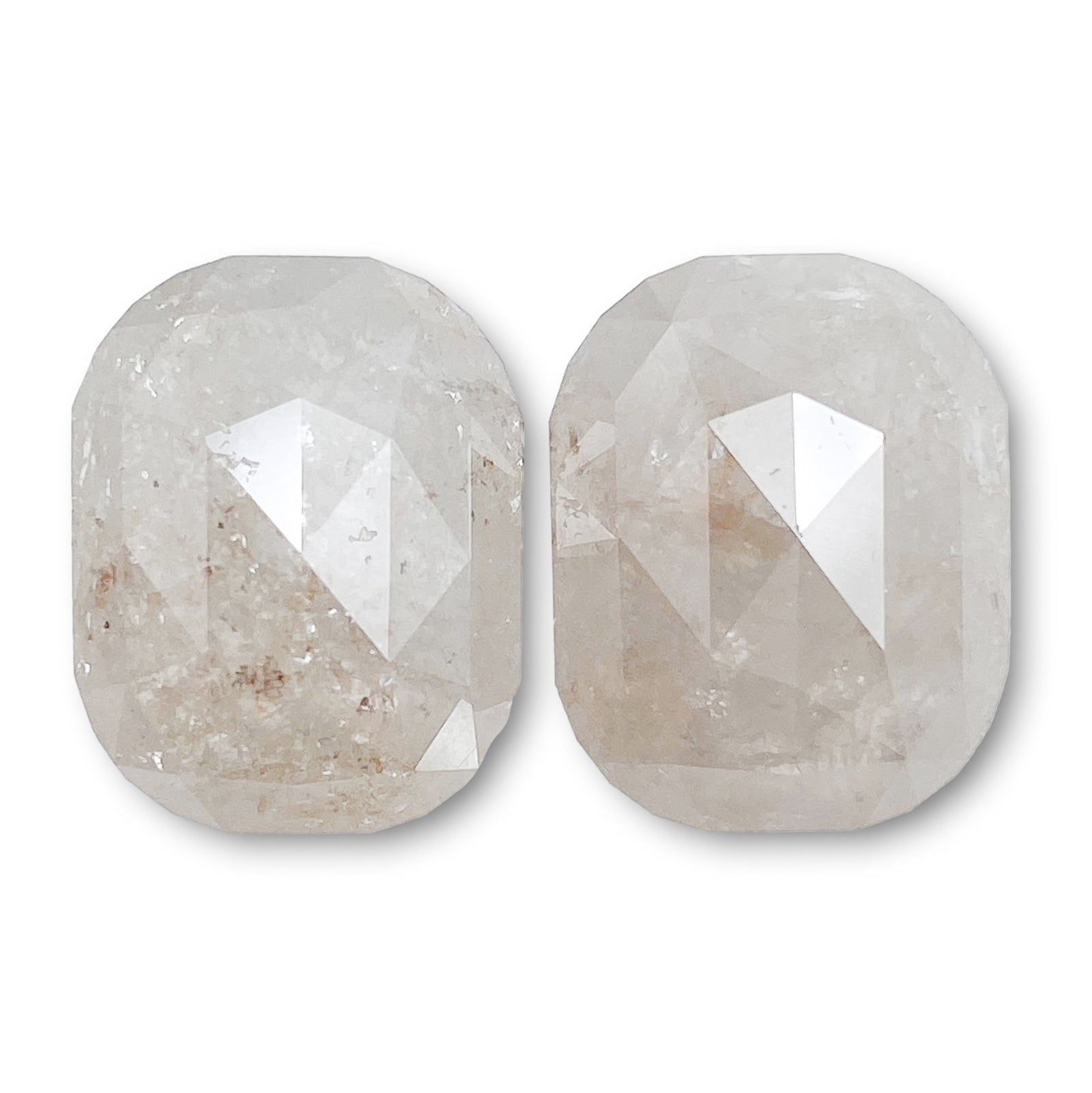 15.44cttw | Salt & Pepper Cushion Shape Brilliant Cut Diamond Matched Pair - Modern Rustic Diamond
