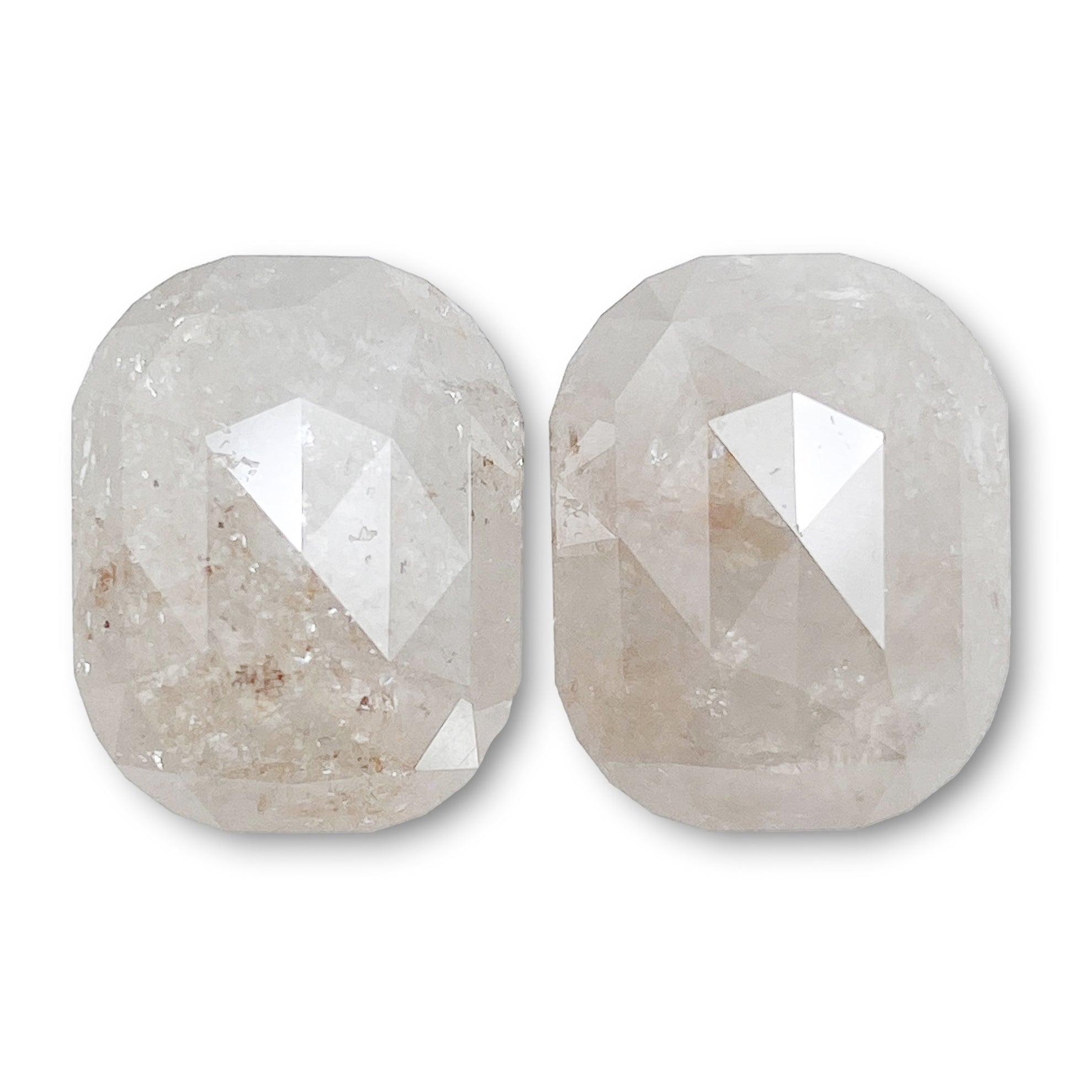 15.44cttw | Salt & Pepper Cushion Shape Brilliant Cut Diamond Matched Pair - Modern Rustic Diamond