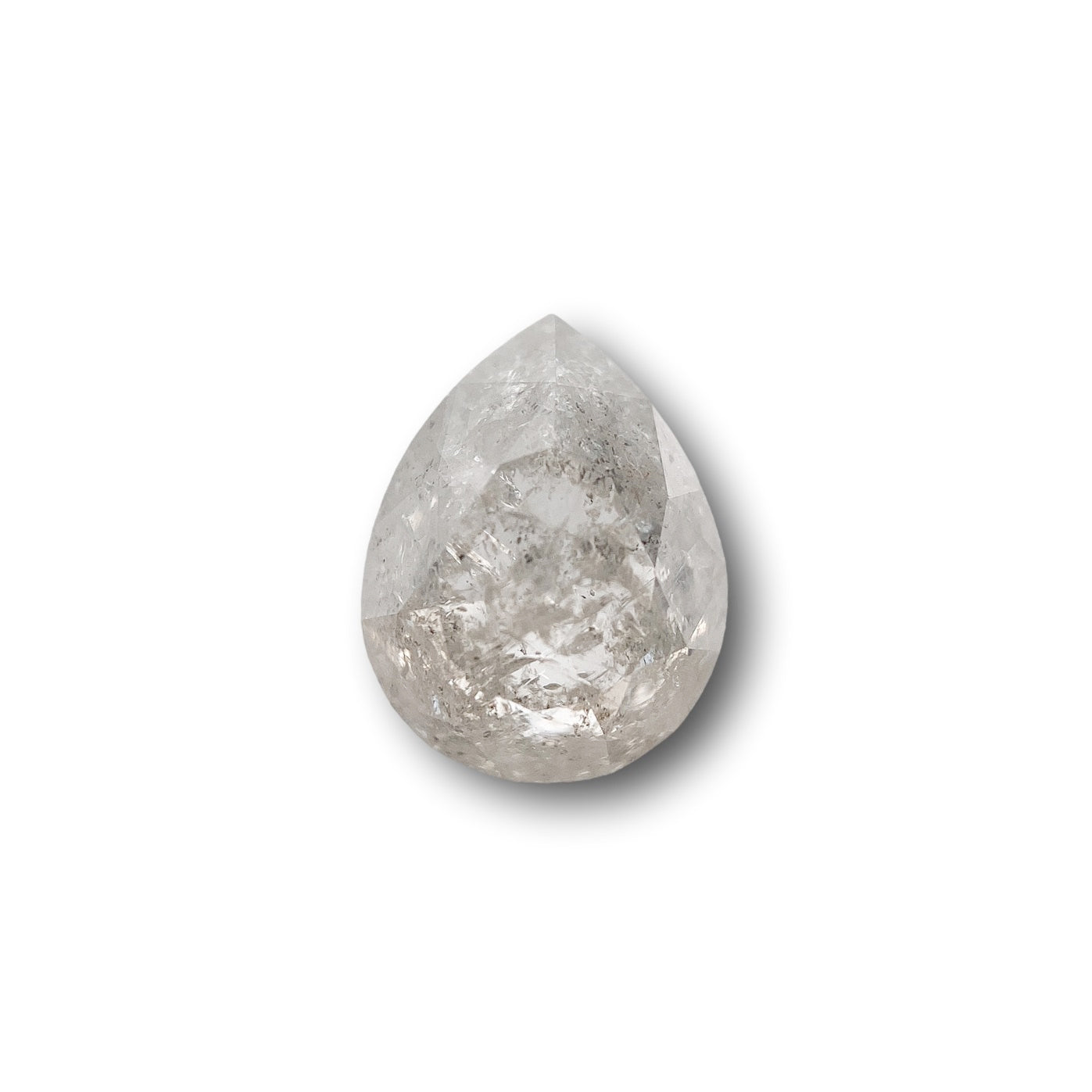 1.92ct | Salt & Pepper Pear Shape Rose Cut Diamond - Modern Rustic Diamond