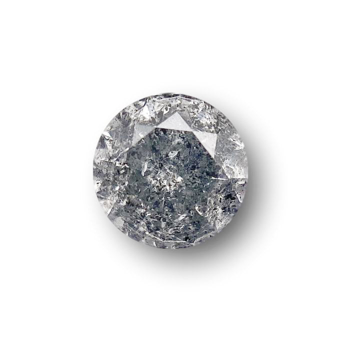 0.48ct | Salt & Pepper Round Shape Brilliant Cut Diamond - Modern Rustic Diamond