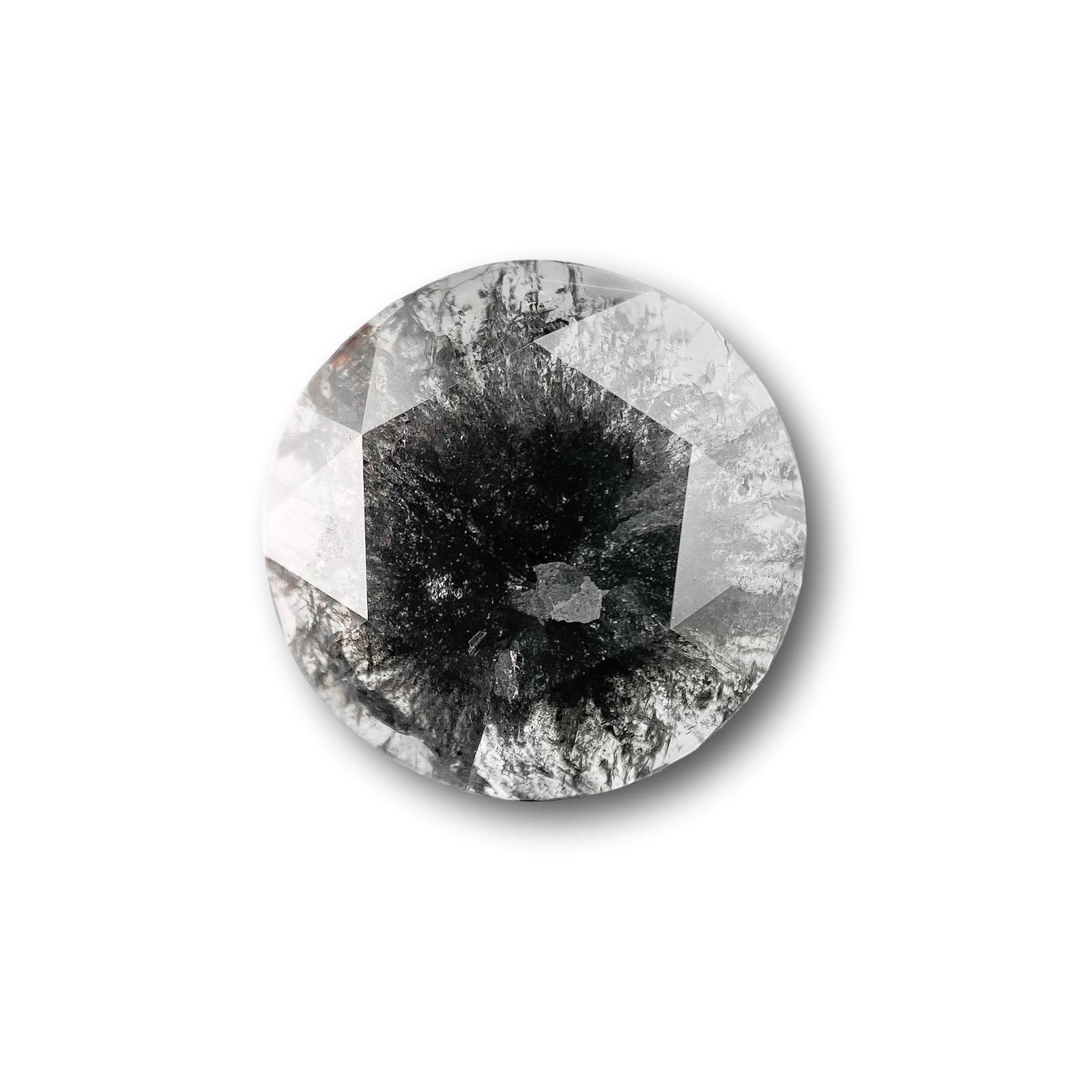 3.83ct | Salt & Pepper Round Shape Rose Cut Diamond - Modern Rustic Diamond