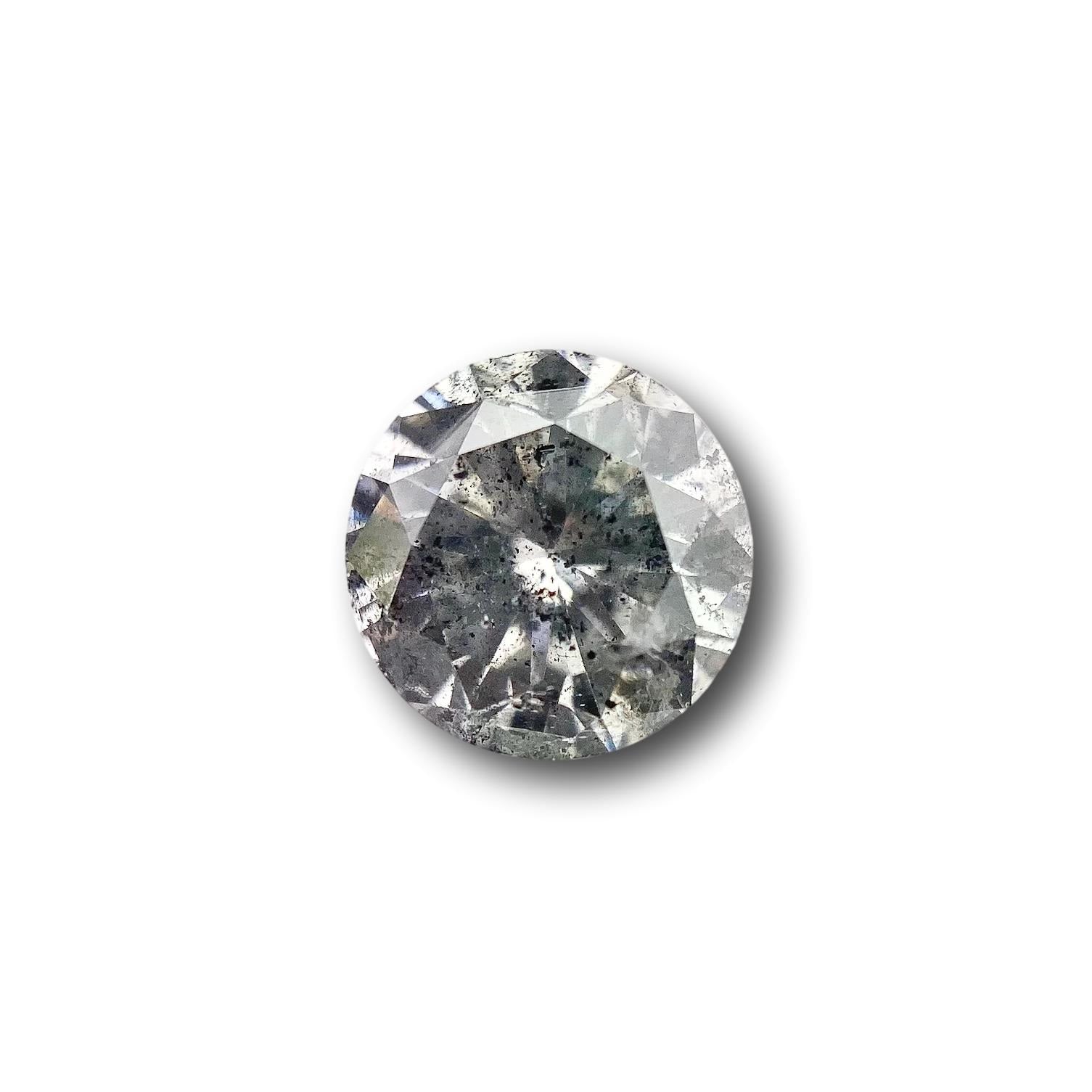 1.22ct | Salt & Pepper Round Shape Brilliant Cut Diamond - Modern Rustic Diamond