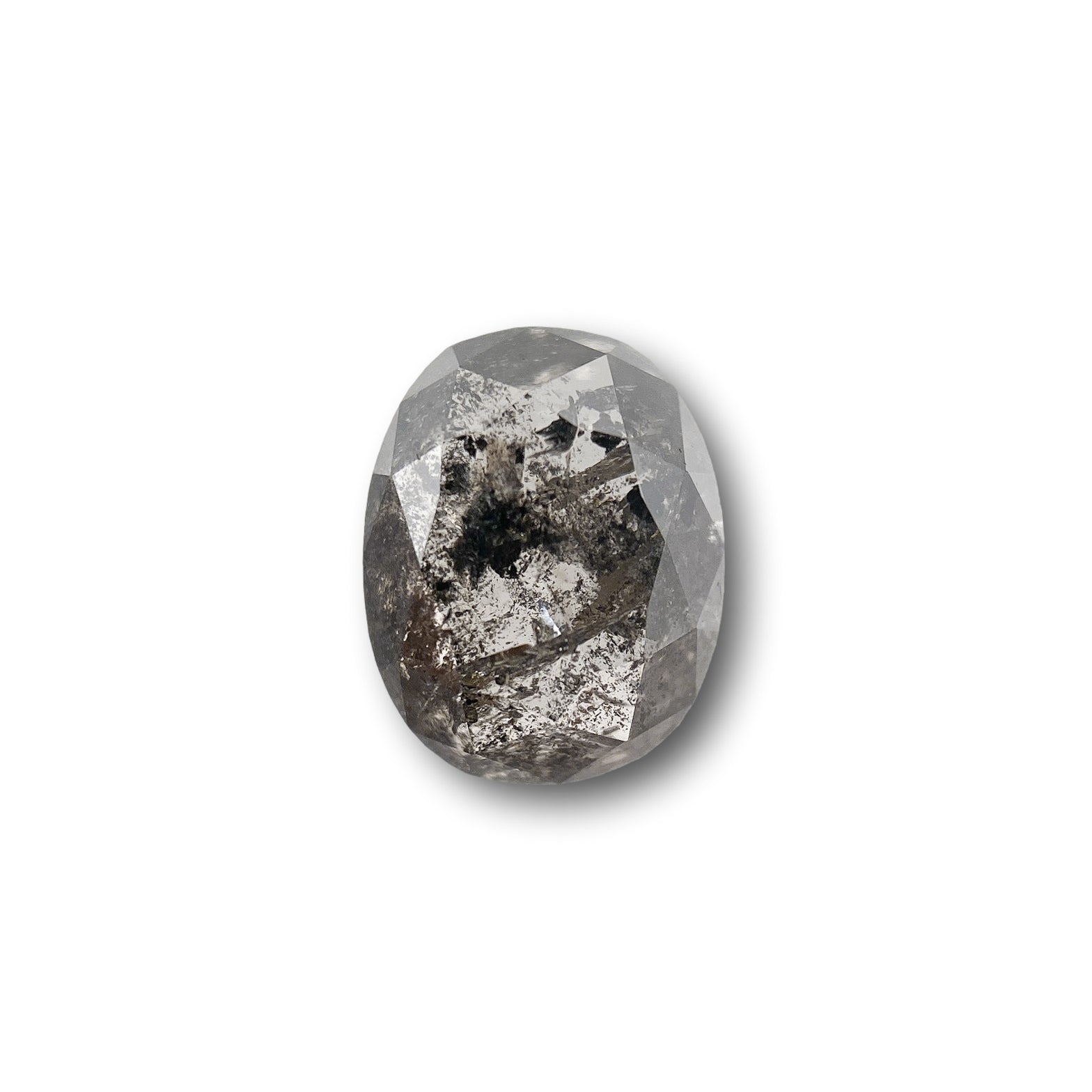 1.66ct | Salt & Pepper Cushion Shape Rose Cut Diamond - Modern Rustic Diamond