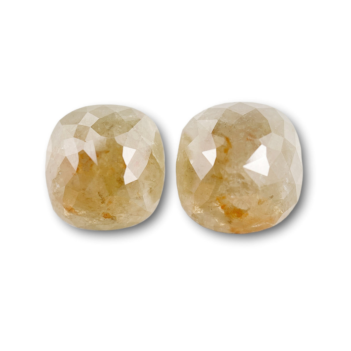 2.59cttw | Salt &amp; Pepper Cushion Shape Brilliant Cut Diamond Matched Pair - Modern Rustic Diamond