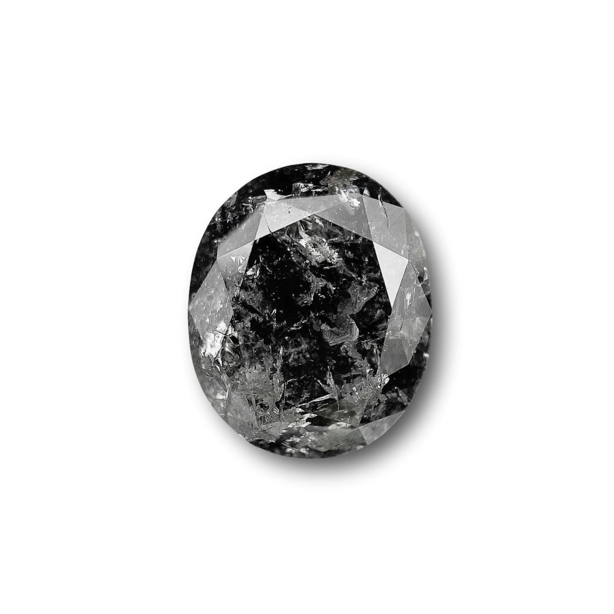 1.53ct | Salt &amp; Pepper Oval Shape Brilliant Cut Diamond - Modern Rustic Diamond