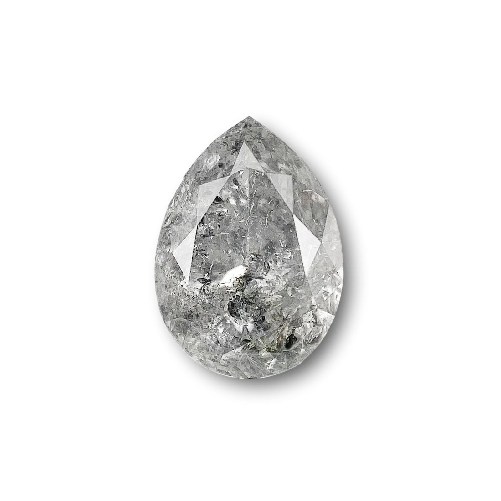 0.96ct | Salt & Pepper Pear Shape Brilliant Cut Diamond - Modern Rustic Diamond