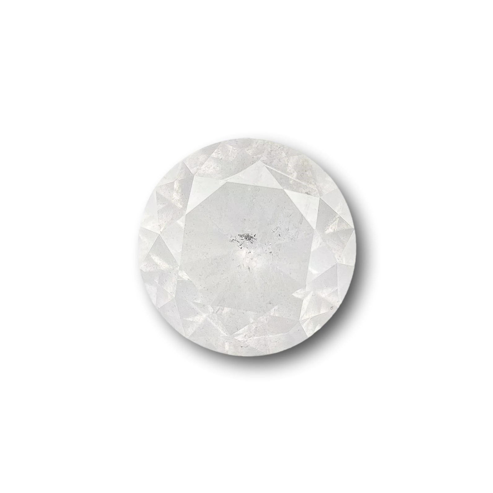 1.28ct | Salt & Pepper Round Shape Brilliant Cut Diamond - Modern Rustic Diamond