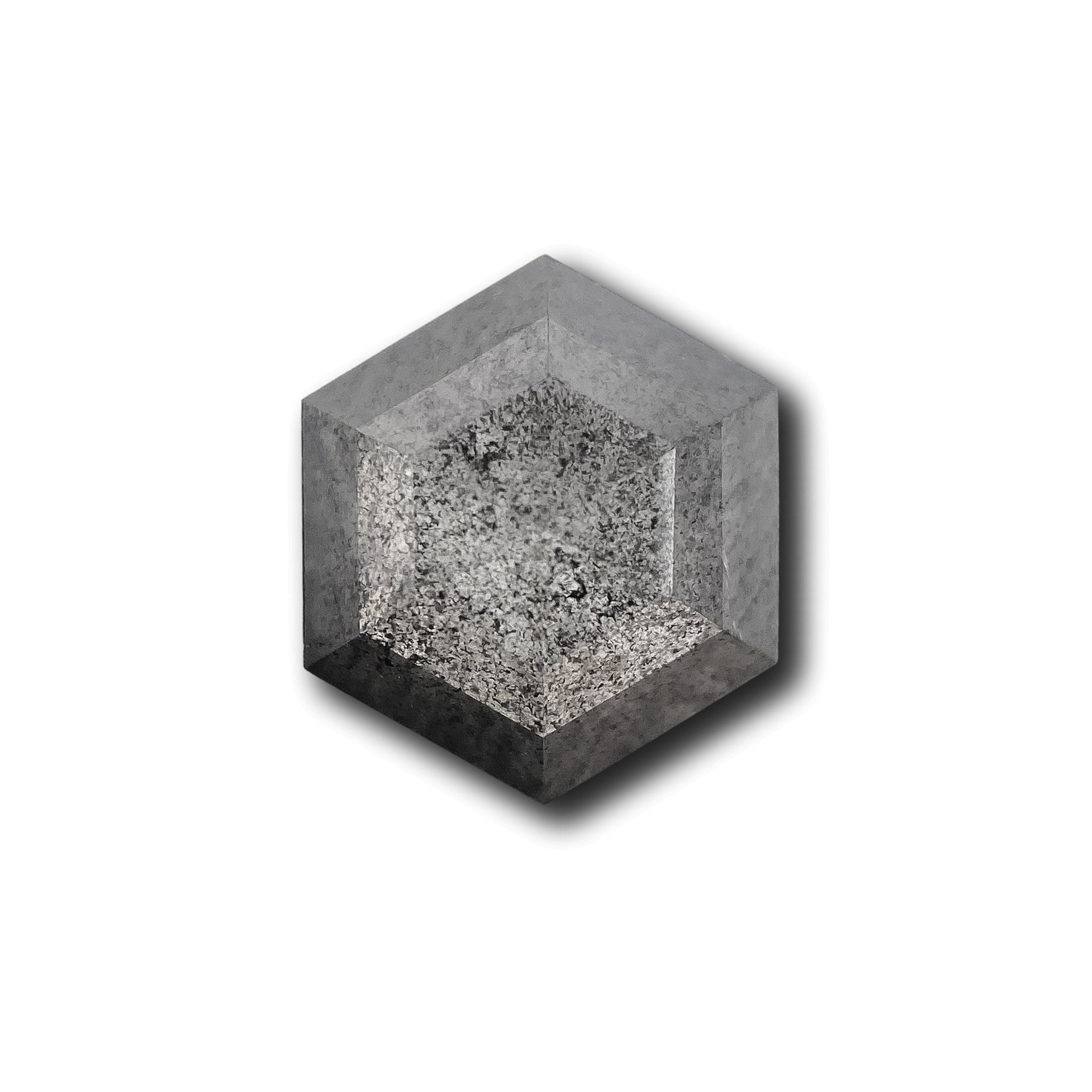 1.34ct | Salt & Pepper Hexagon Shape Rose Cut Diamond - Modern Rustic Diamond