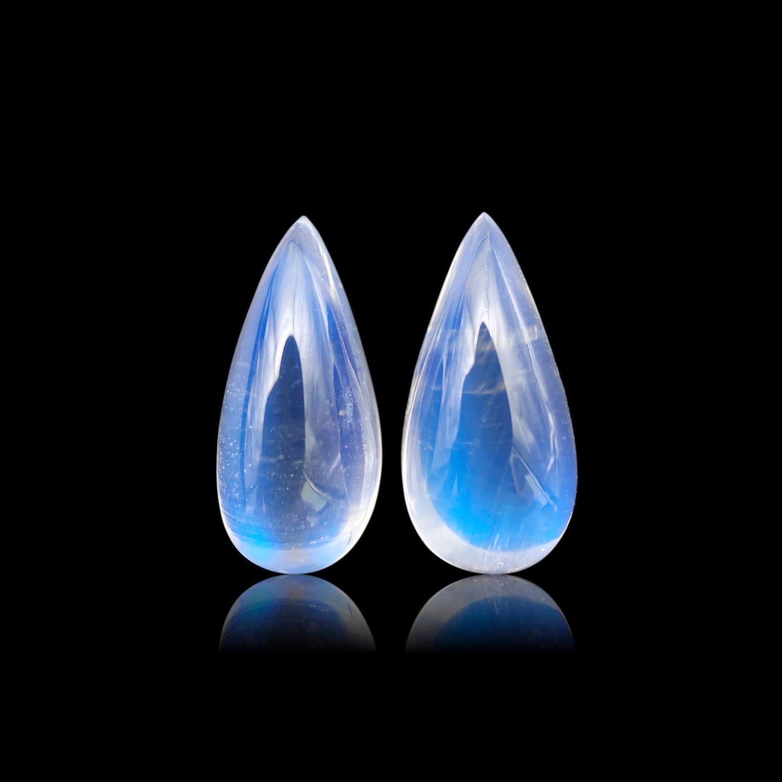 6.28cttw | Blue Pear Shape  Diamond Matched Pair - Modern Rustic Diamond
