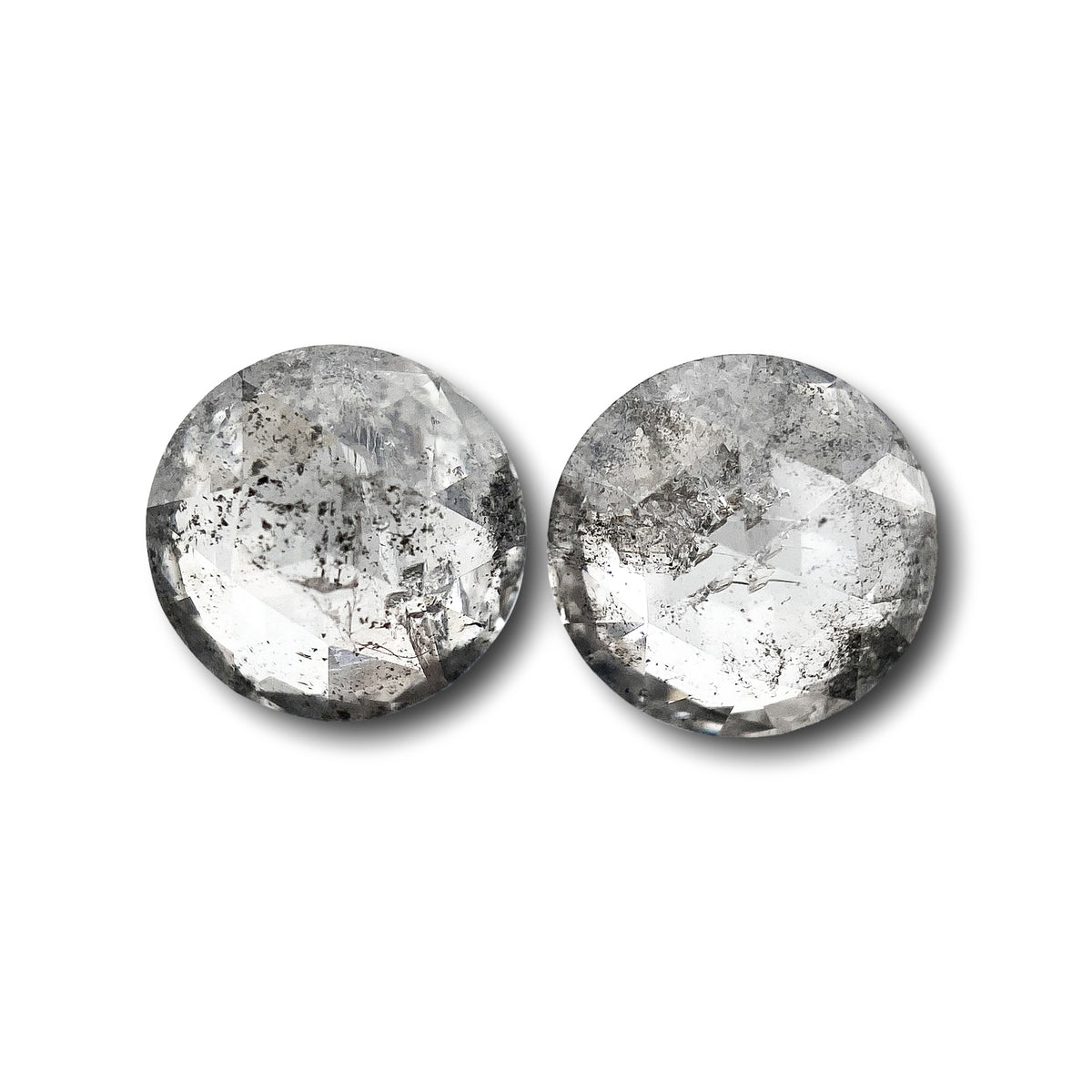 1.44cttw | Rustic Round Shape Brilliant Cut Diamond Matched Pair - Modern Rustic Diamond