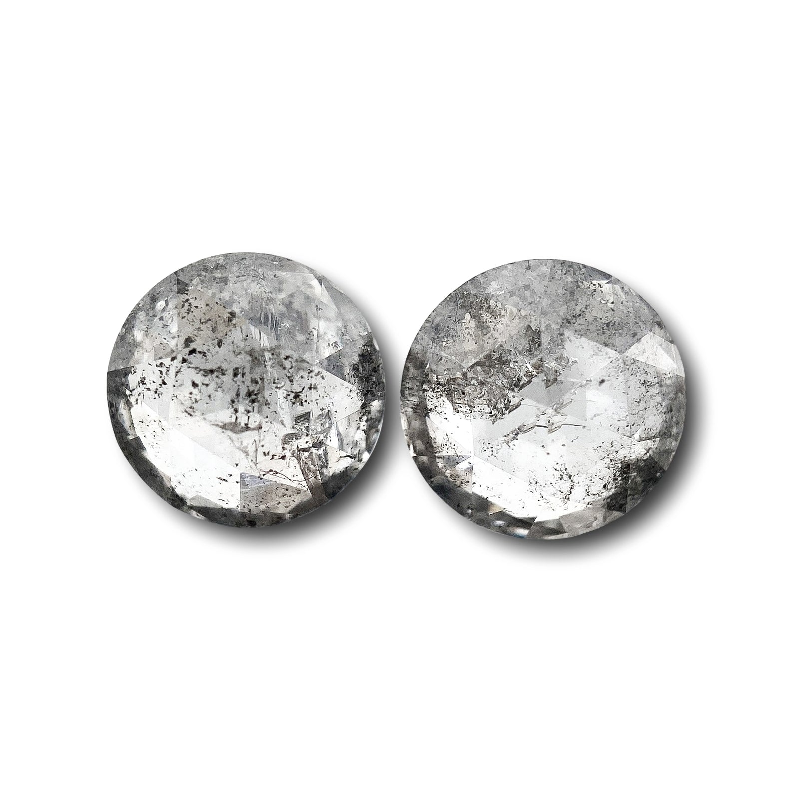 1.44cttw | Rustic Round Shape Brilliant Cut Diamond Matched Pair - Modern Rustic Diamond