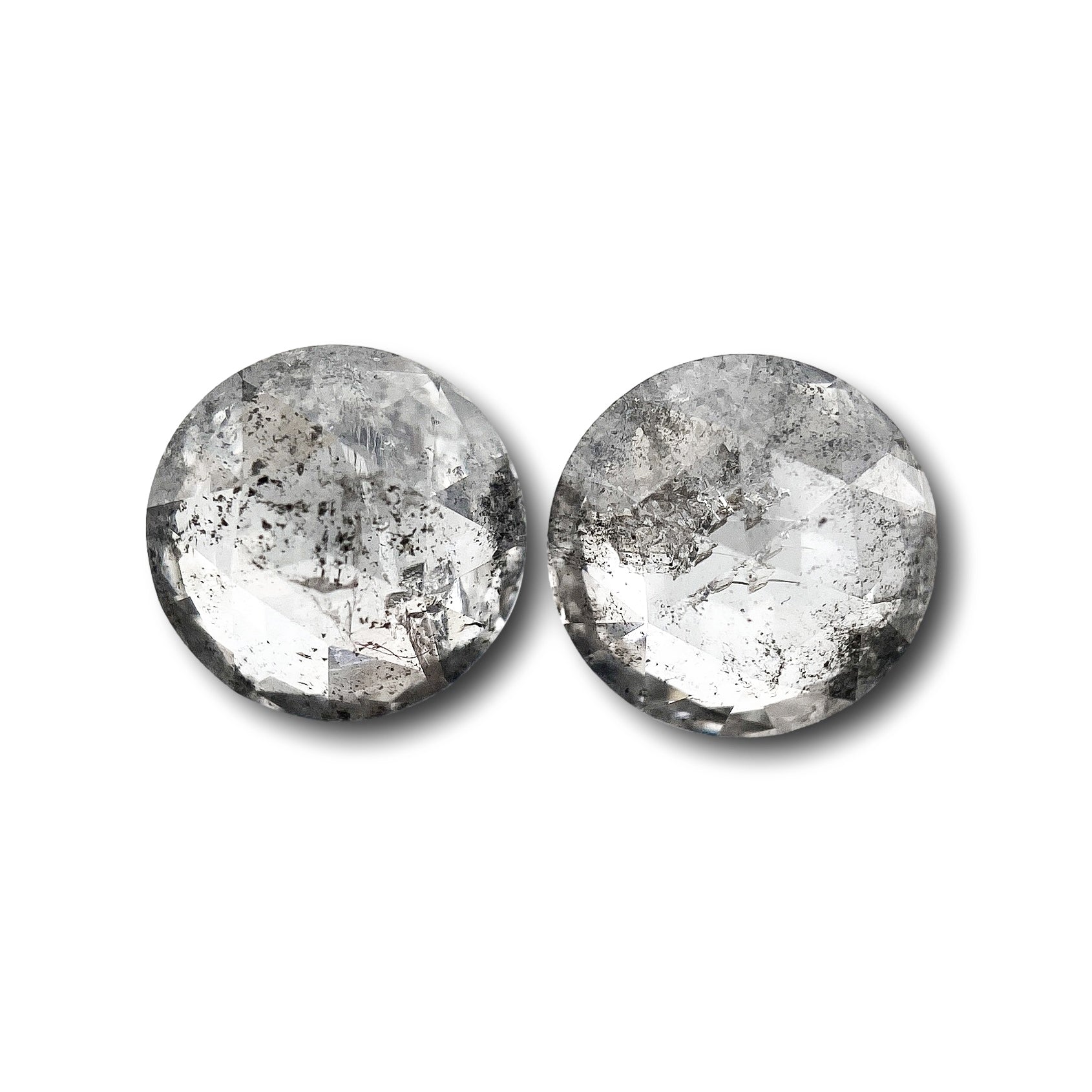 1.44cttw | Rustic Round Shape Brilliant Cut Diamond Matched Pair - Modern Rustic Diamond