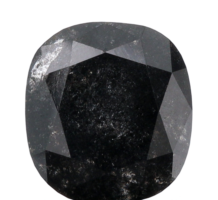 3.42ct | Salt & Pepper Cushion Shape Brilliant Cut Diamond - Modern Rustic Diamond