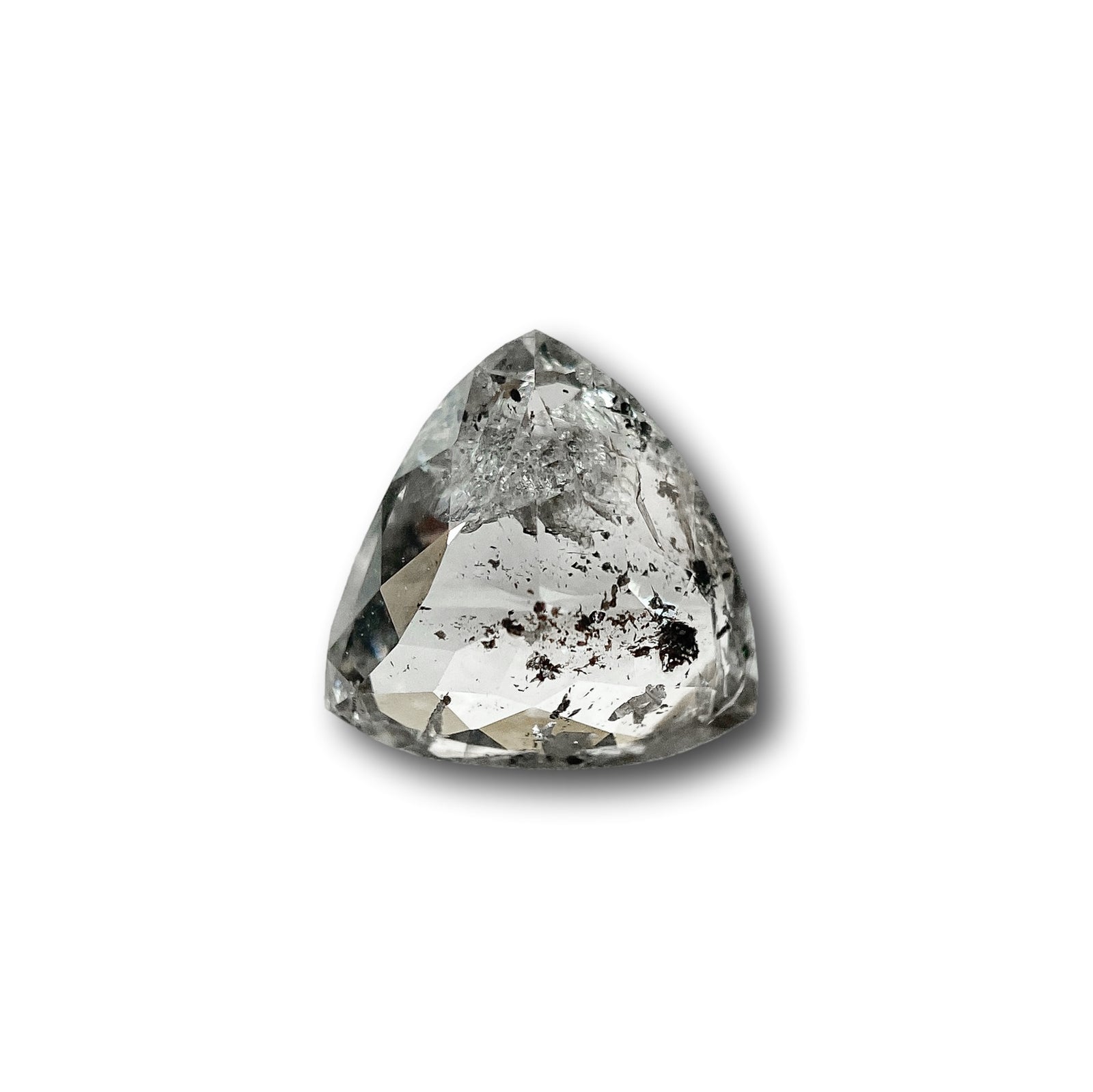 0.81ct | Salt & Pepper Triangular Shape Rose Cut Diamond - Modern Rustic Diamond