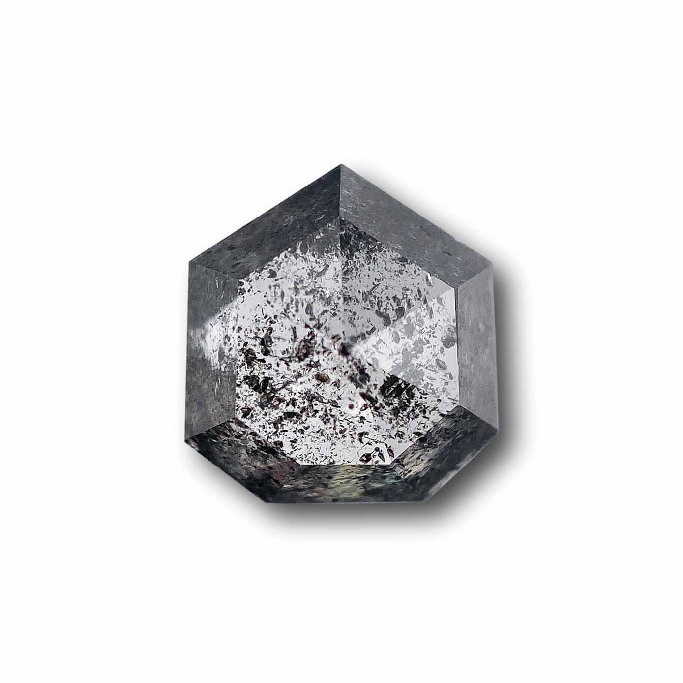 1.36ct | Salt & Pepper Shield Shape Rose Cut Diamond - Modern Rustic Diamond