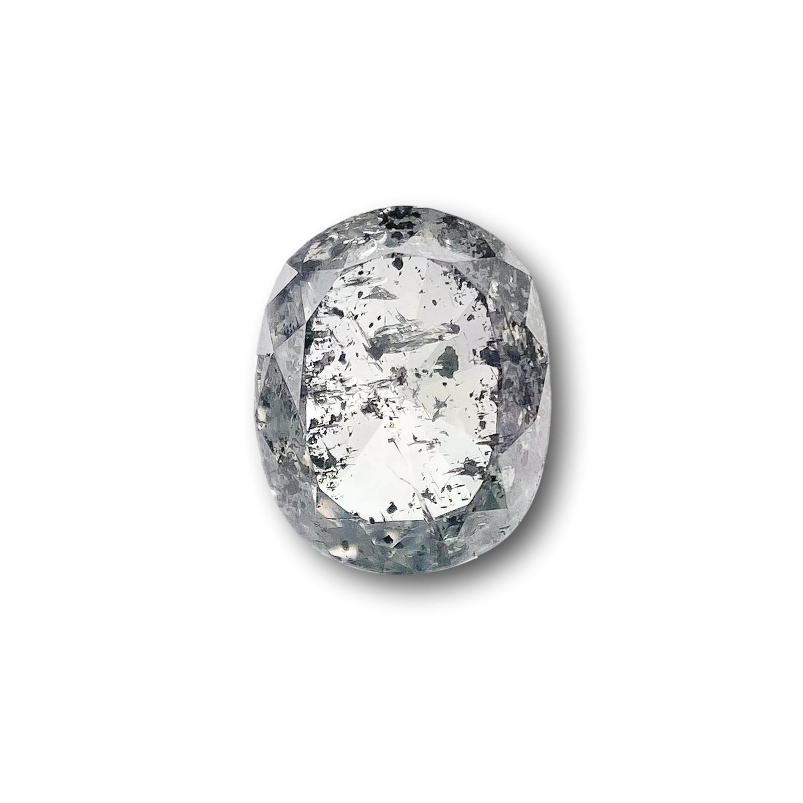 1.03ct | Salt & Pepper Oval Shape Rose Cut Diamond - Modern Rustic Diamond