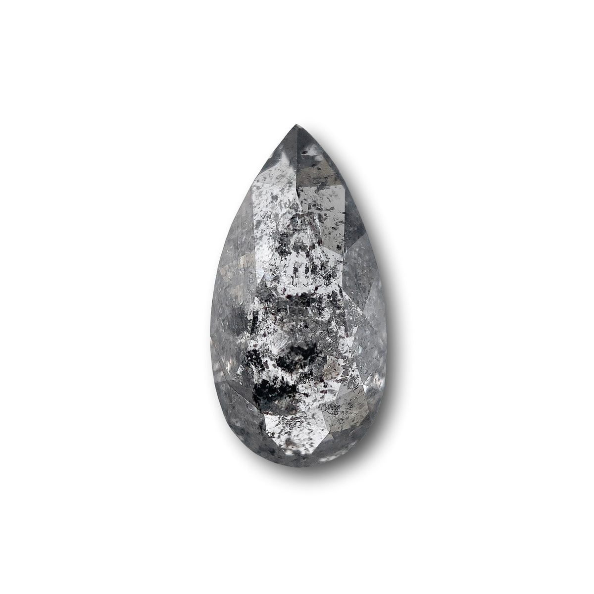 1.19ct | Salt &amp; Pepper Pear Shape Rose Cut Diamond - Modern Rustic Diamond