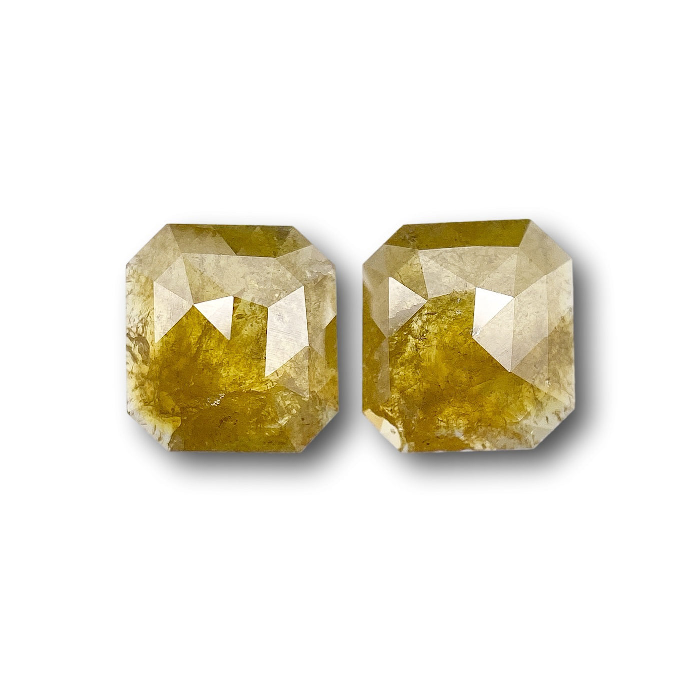 1.27cttw | Salt & Pepper Asscher Shape Step Cut Diamond Matched Pair - Modern Rustic Diamond