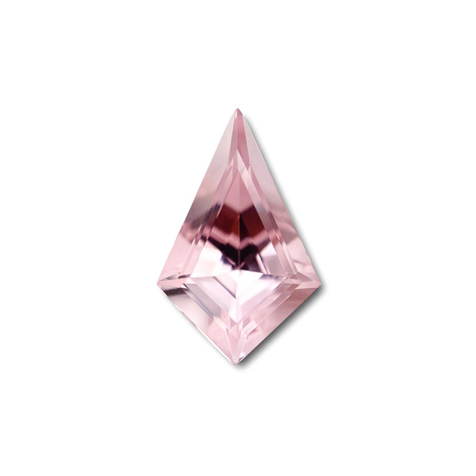 3.01ct |  Kite Shape Step Cut Morganite - Modern Rustic Diamond