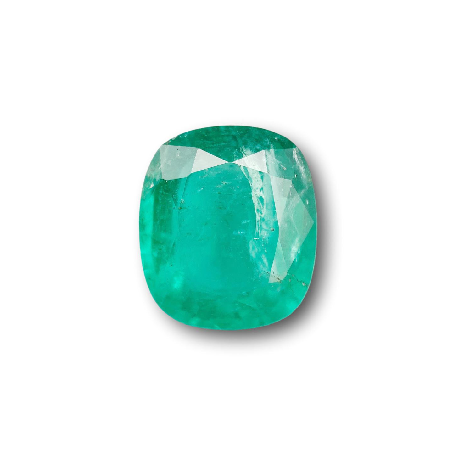 3.36ct | Brilliant Cut Cushion Shape Brazil Emerald - Modern Rustic Diamond