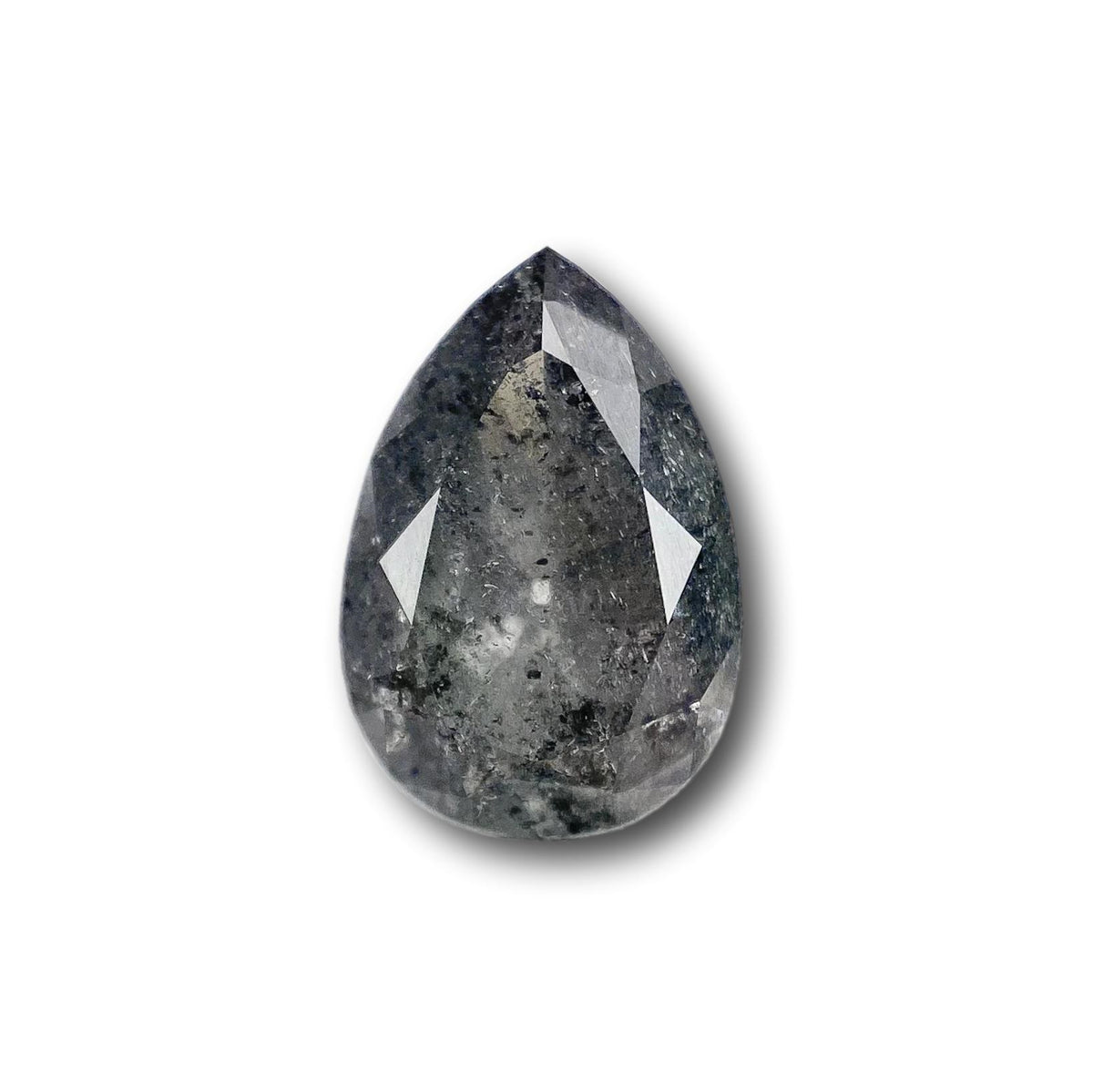 1.43ct | Salt &amp; Pepper Pear Shape Brilliant Cut Diamond - Modern Rustic Diamond