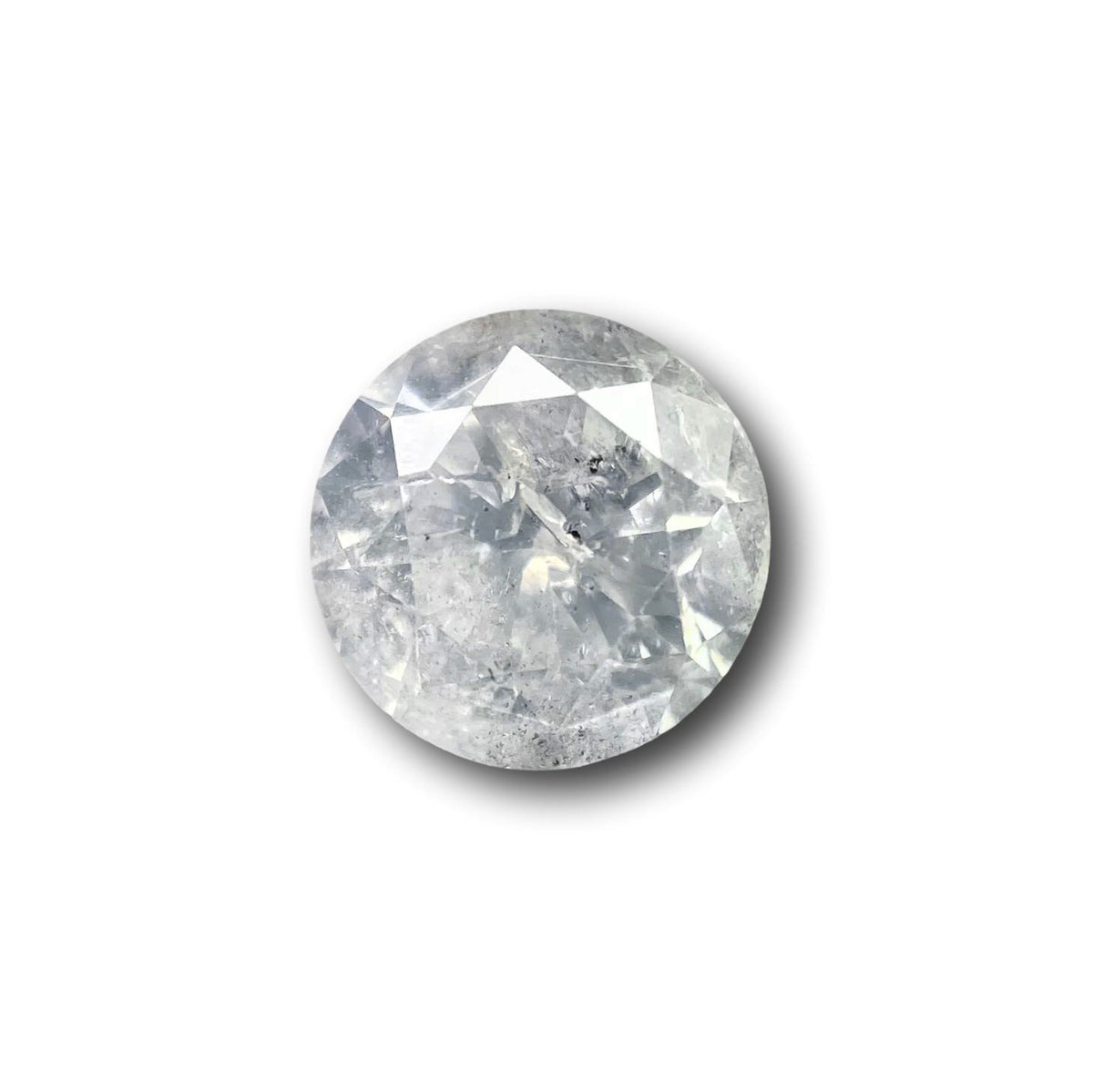 1.54ct | Salt &amp; Pepper Round Shape Rose Cut Diamond - Modern Rustic Diamond