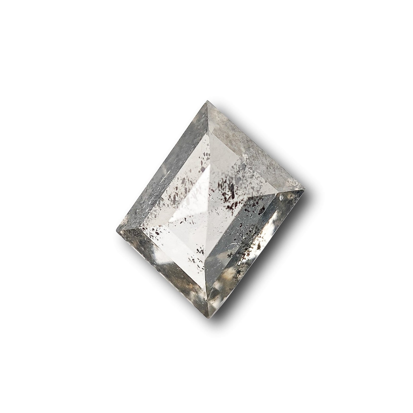 1.00ct | Salt & Pepper Rhomboid Shape Rose Cut Diamond - Modern Rustic Diamond