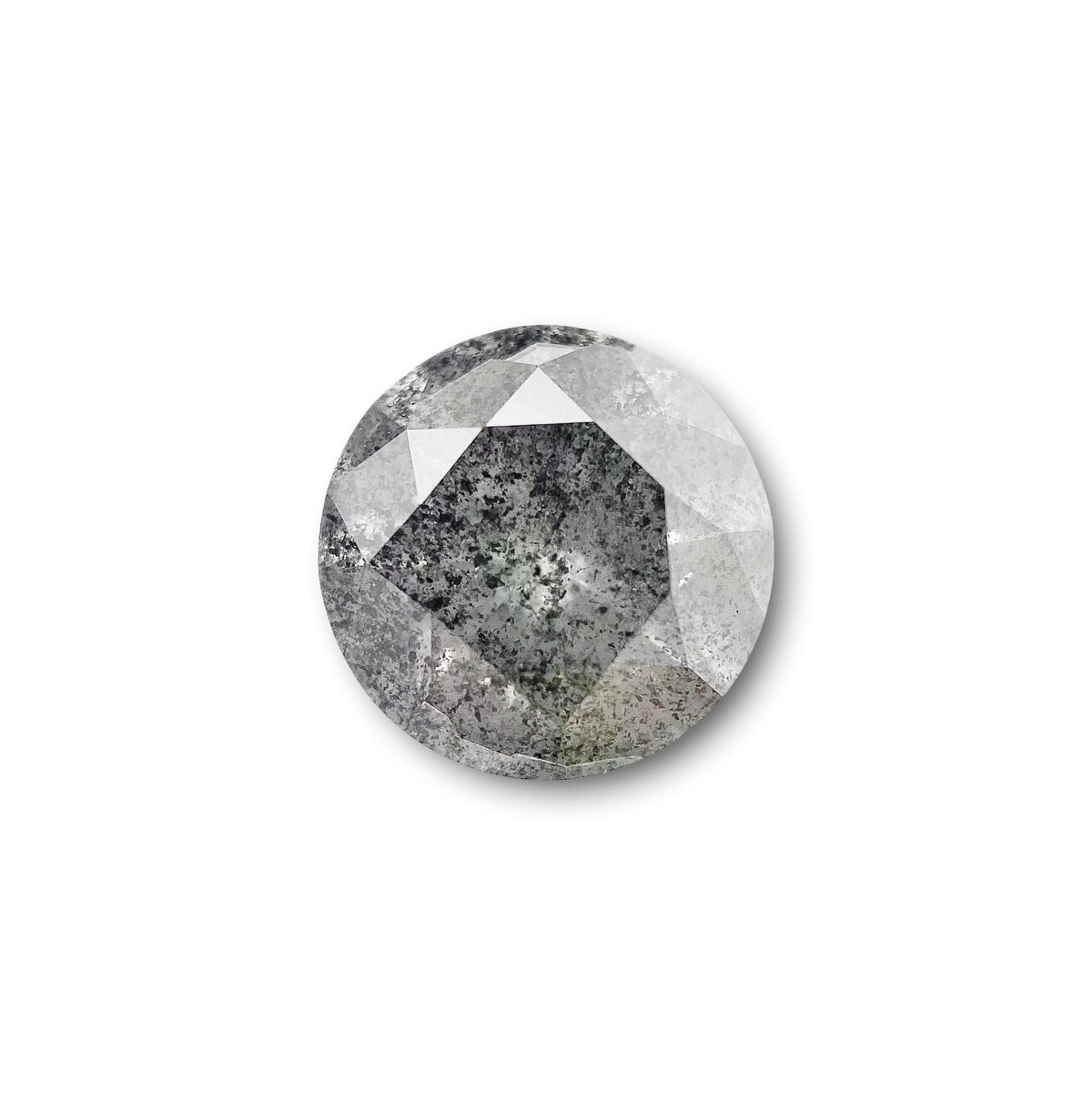 2.14ct | Salt &amp; Pepper Round Shape Brilliant Cut Diamond - Modern Rustic Diamond