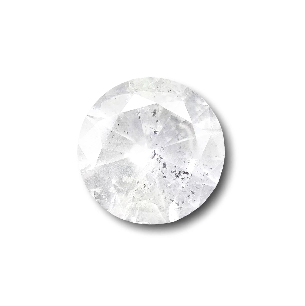 2.07ct | Salt &amp; Pepper Round Shape Brilliant Cut Diamond - Modern Rustic Diamond