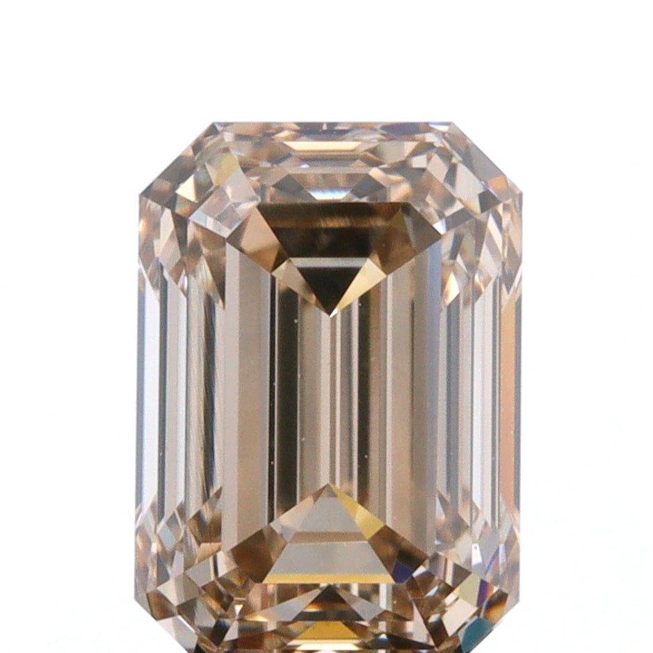 1.02ct | Champagne VVS Emerald Shape Step Cut Diamond - Modern Rustic Diamond