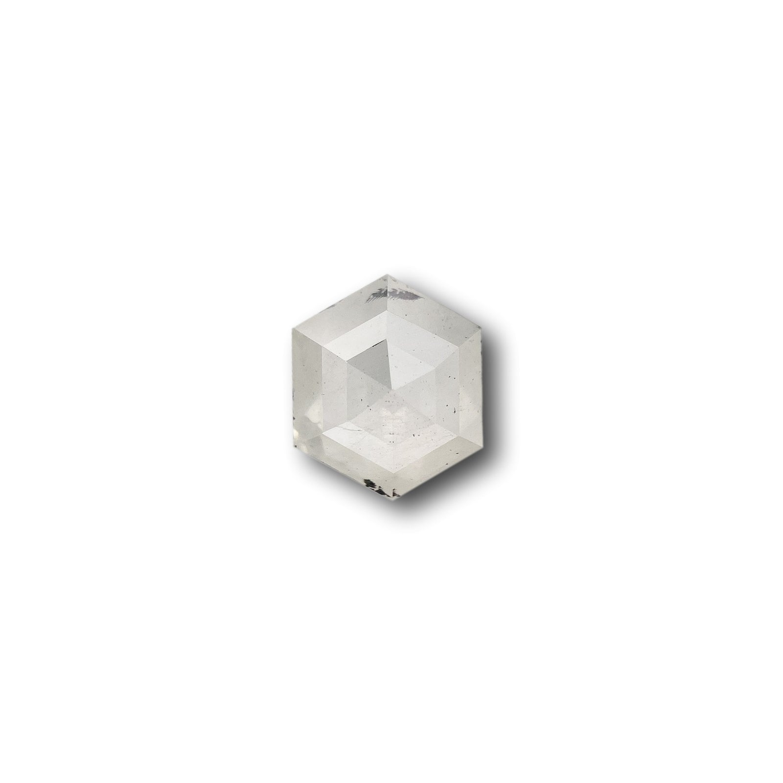 1.13ct | Salt & Pepper Hexagon Shape Rose Cut Diamond - Modern Rustic Diamond