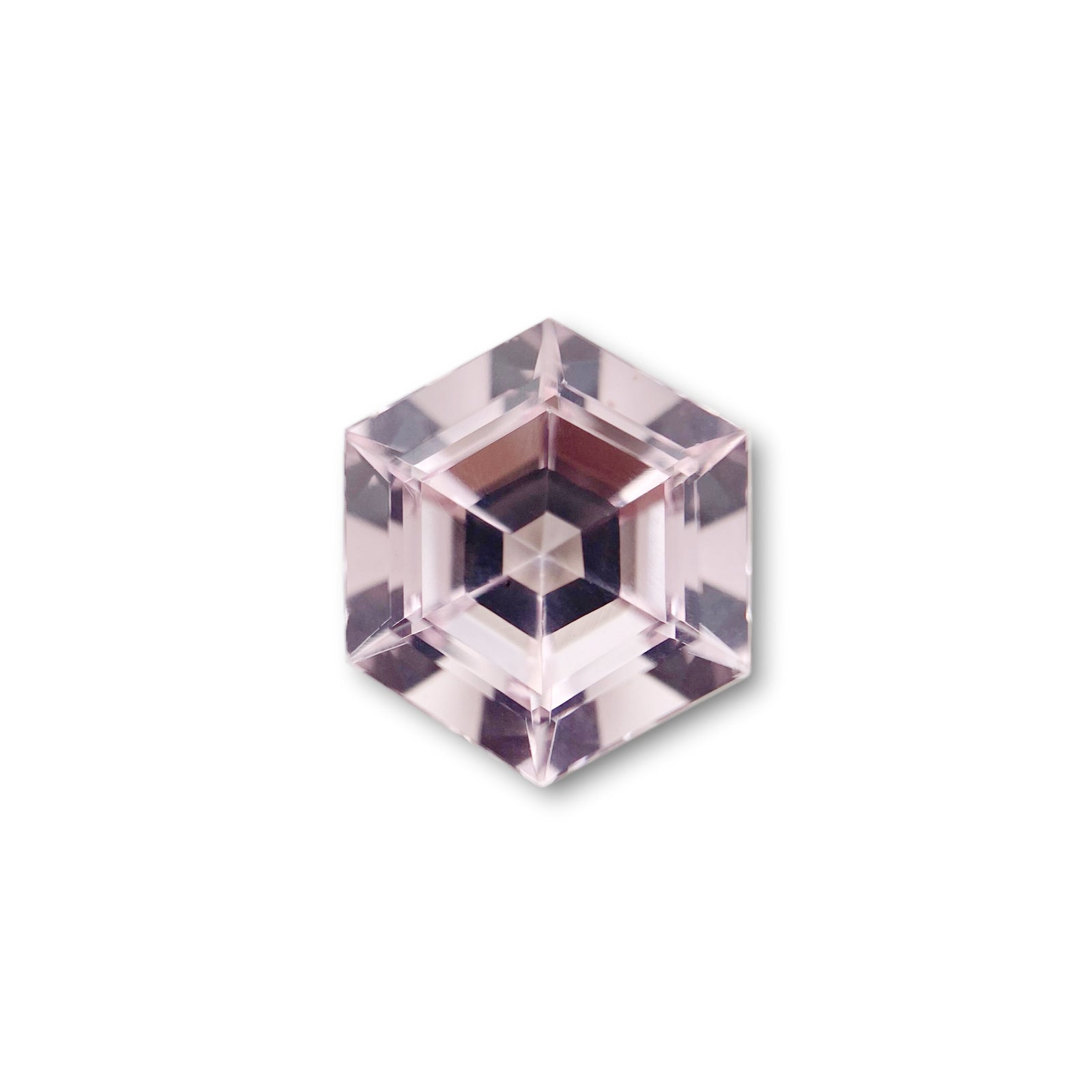 2.51ct |  Hexagon Shape Step Cut Morganite - Modern Rustic Diamond
